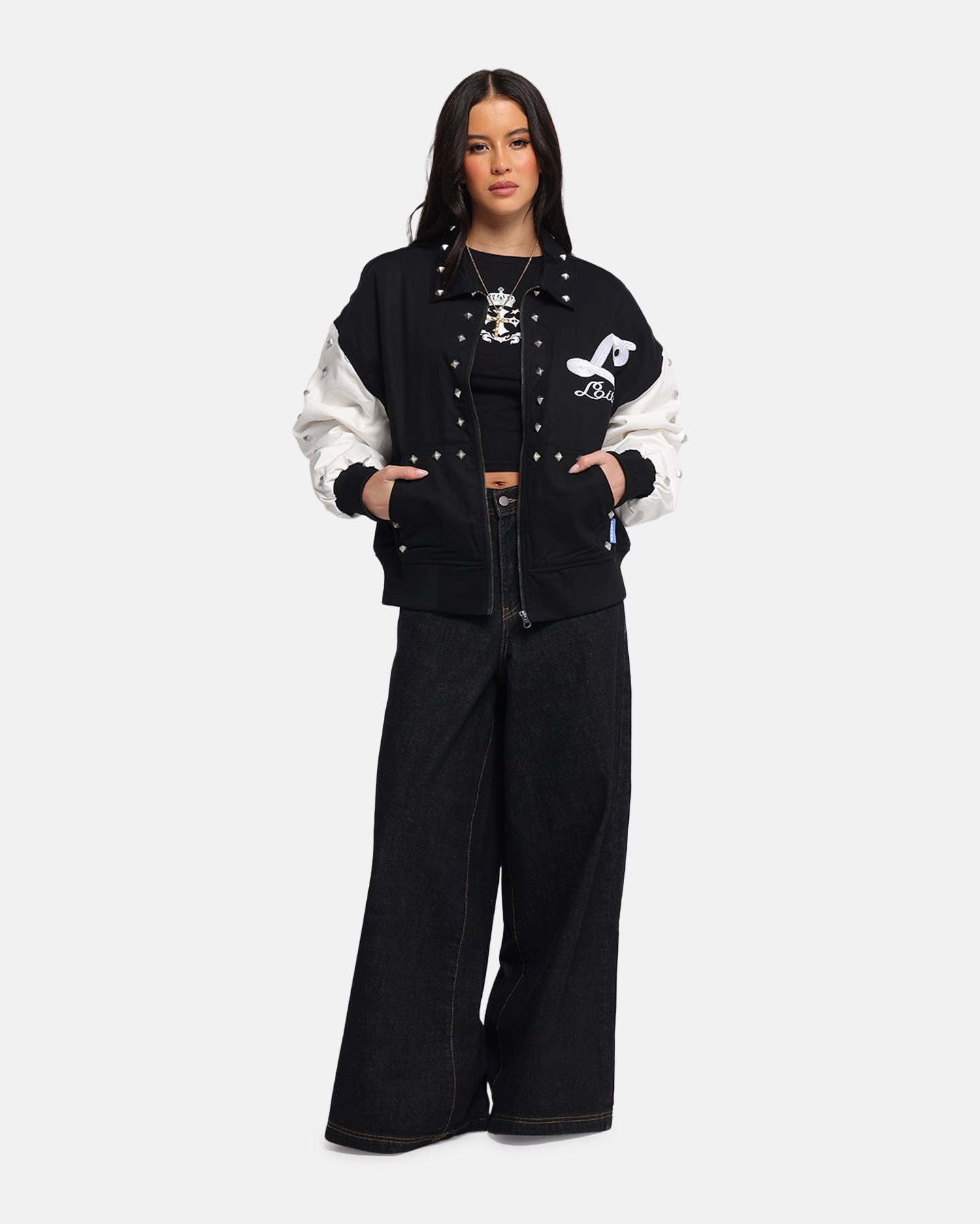 Loiter Frontier Varsity Jacket Black/Off White graduation party