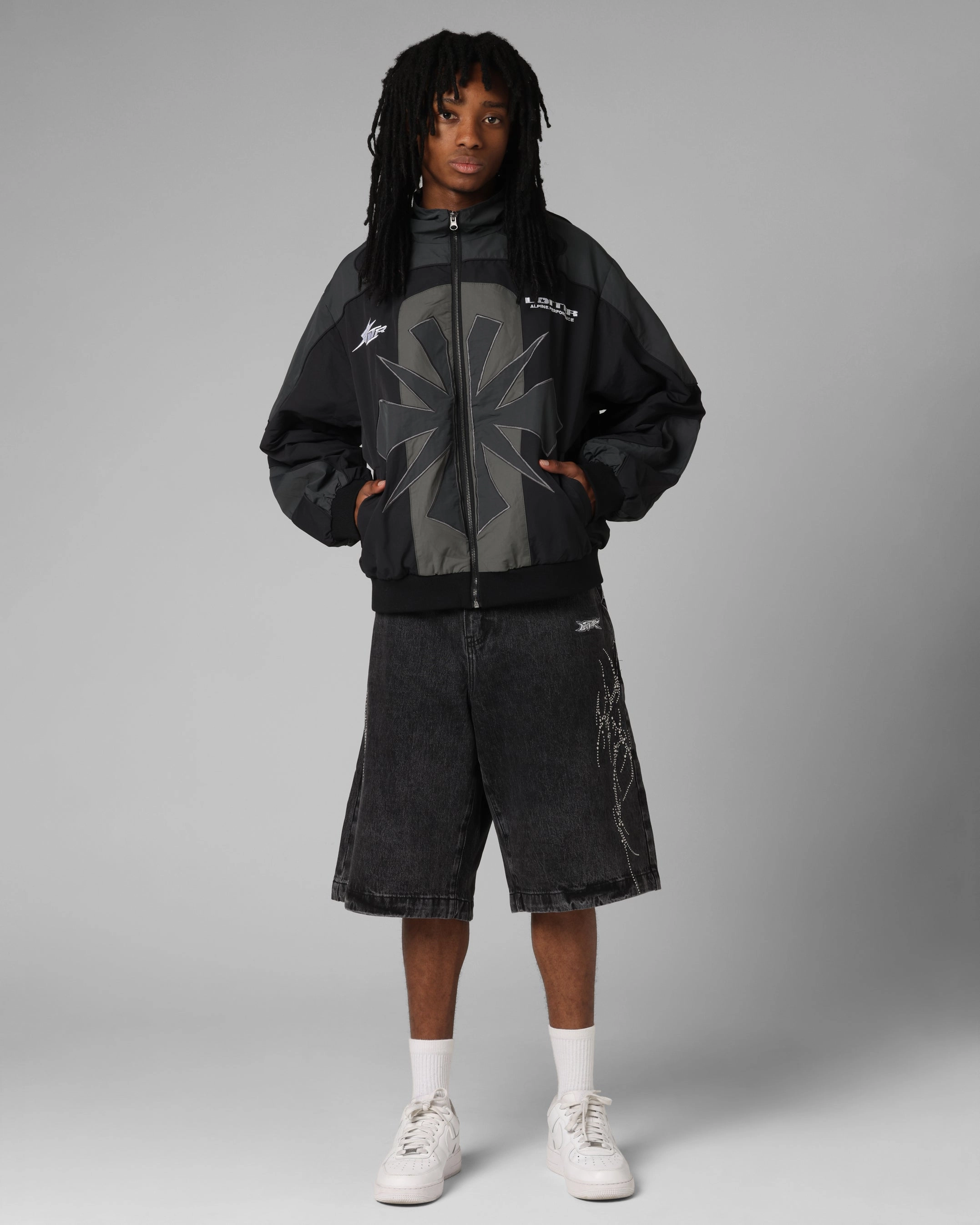 Performance Wear Beach Vibes Loiter Goth Clique Jorts Black