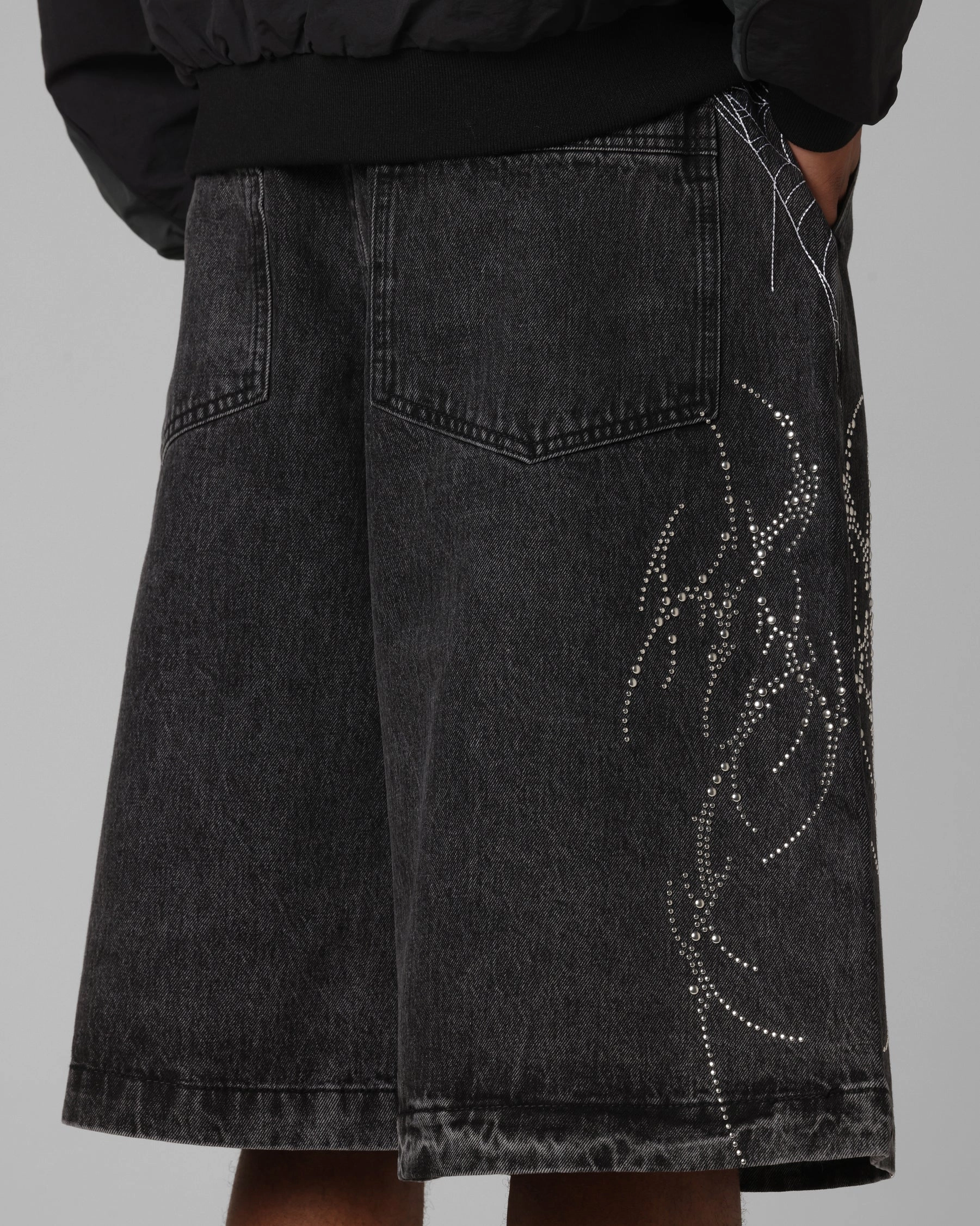 Loiter Goth Clique Jorts Black Water resistant coating Ultra Soft Touch