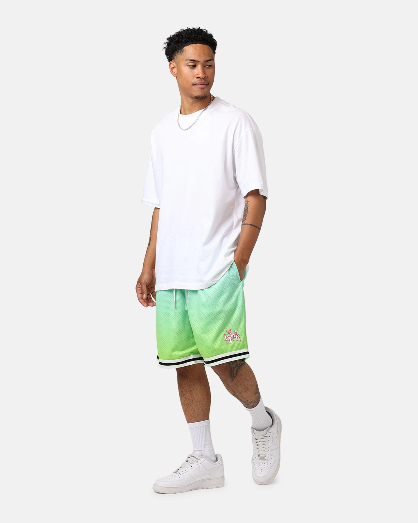 Loiter Gradient Basketball Shorts Green scarf Athletic Comfort
