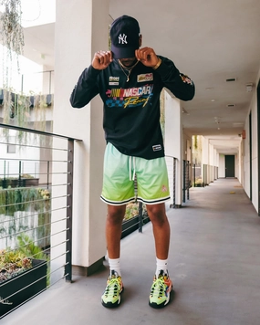 Loiter Gradient Basketball Shorts Green Eco friendly materials Durable Weave
