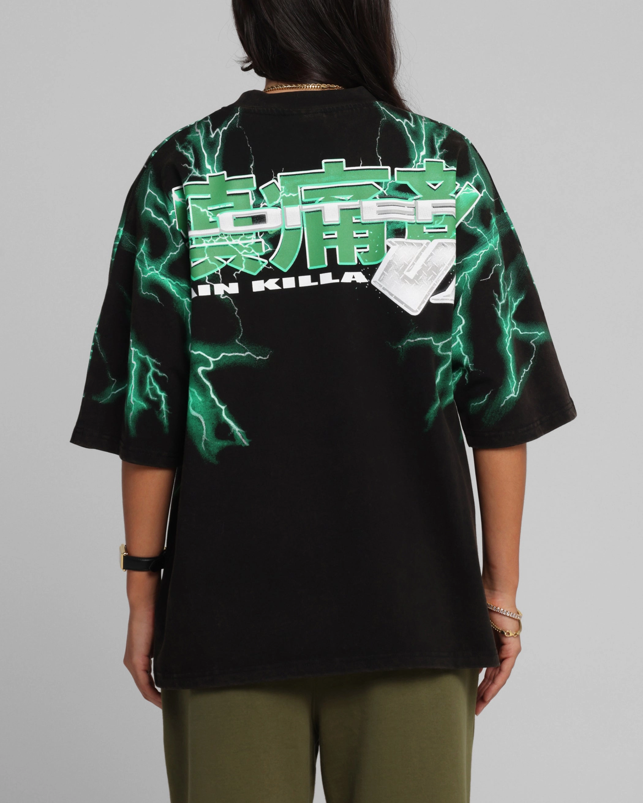 Cool Comfort Loiter Greaser Vintage T-Shirt Black/Green