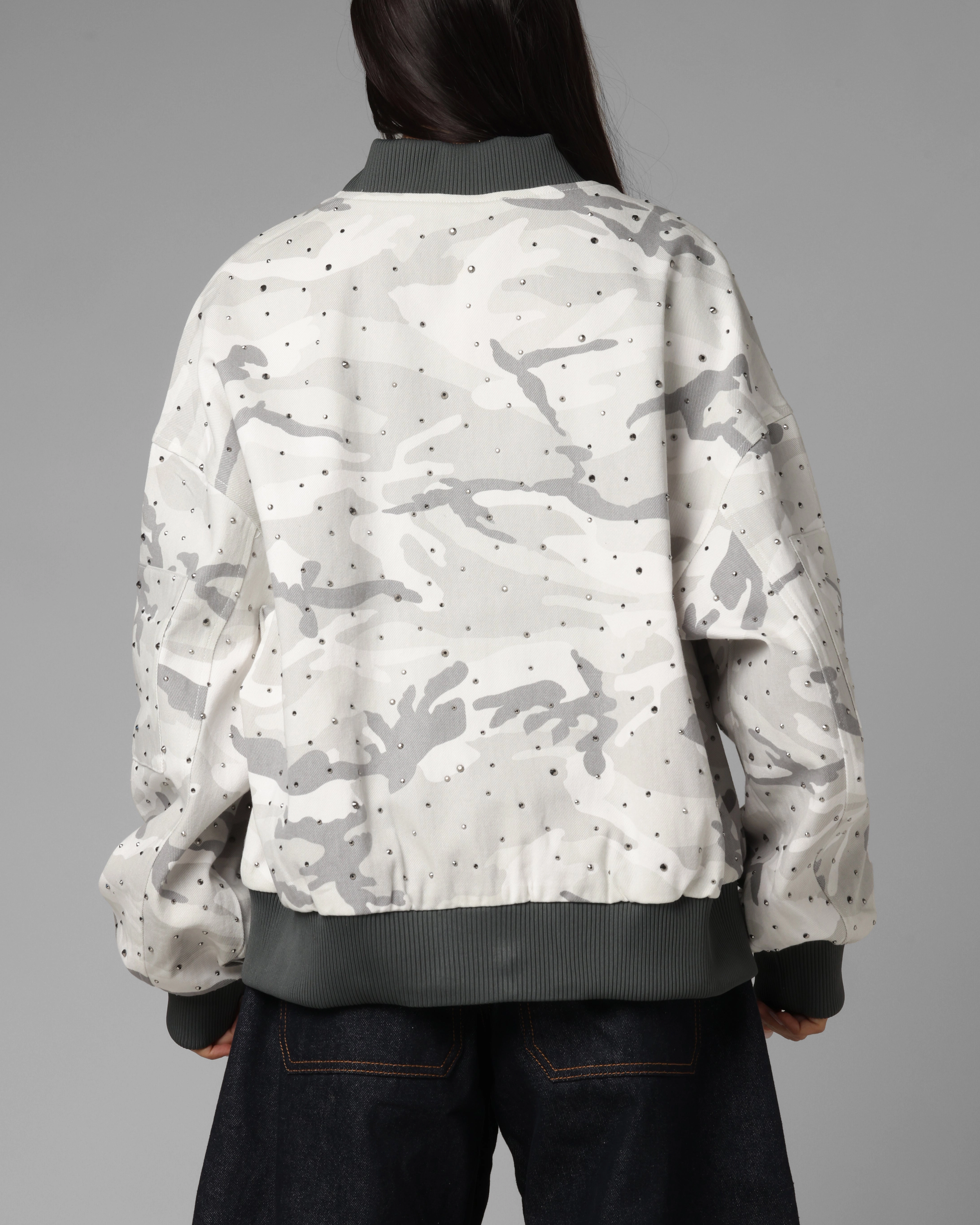 Loop Fastened Hood polka dotted Loiter Hailstorm Bomber Snow Camo