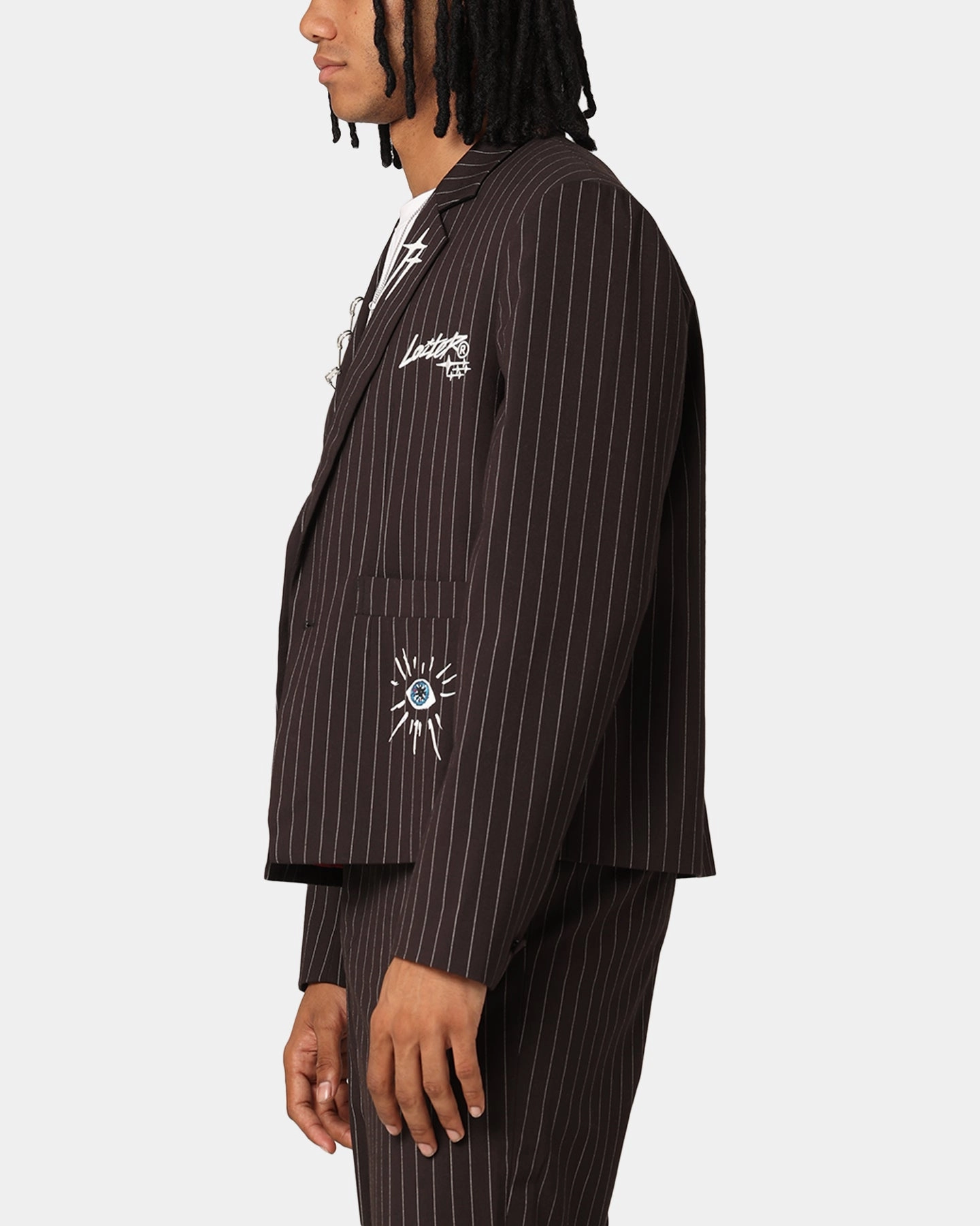 Loiter Heartache Blazer Pinstripe City Ready Active Jacket