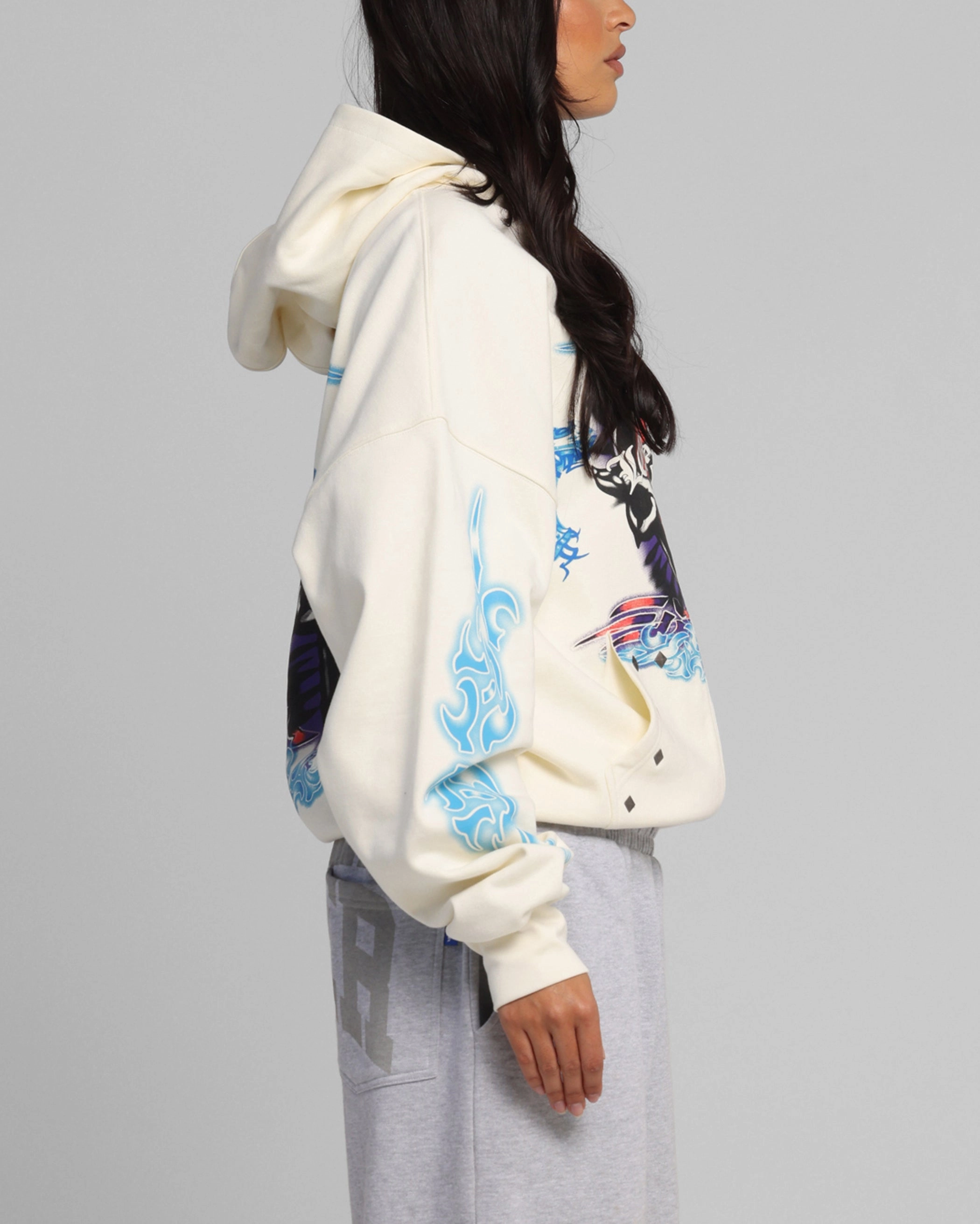 suitable for extreme sports Loiter Hearts Zip Hoodie Off White