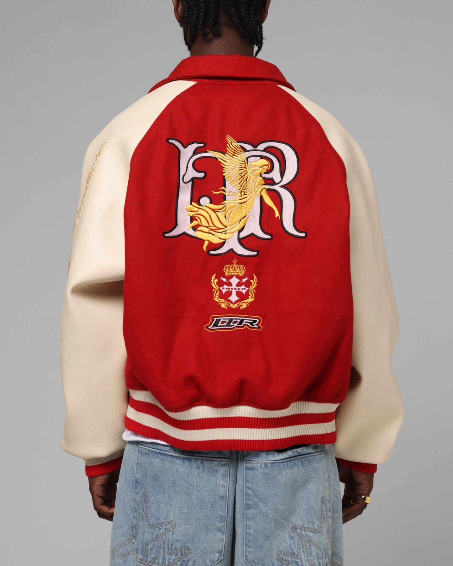 Beauty QuickDry Moisture Wicking Loiter Heaven Varsity Jacket Red/Off White