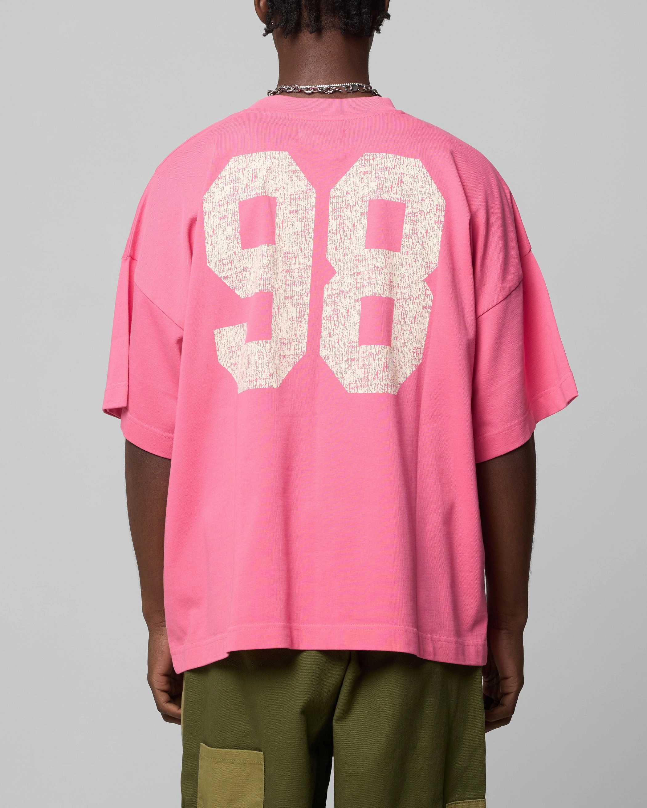 Layered Sleeve Loiter Human Box T-Shirt Pink