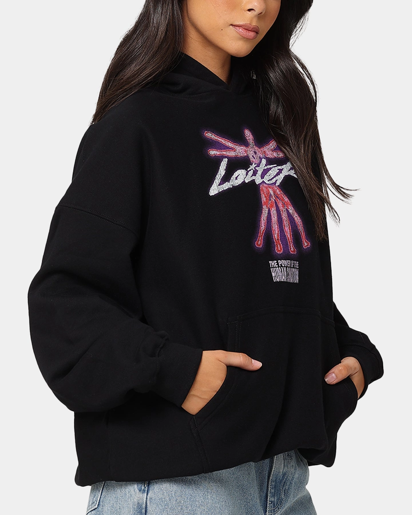 Loiter Human Condition Hoodie Black Double Layered Insulation