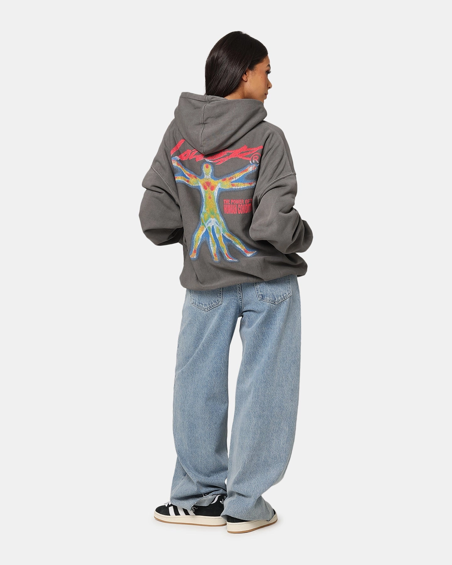 Convertible Sleeve Options men's fashion Loiter Human Condition Hoodie Washed Charcoal