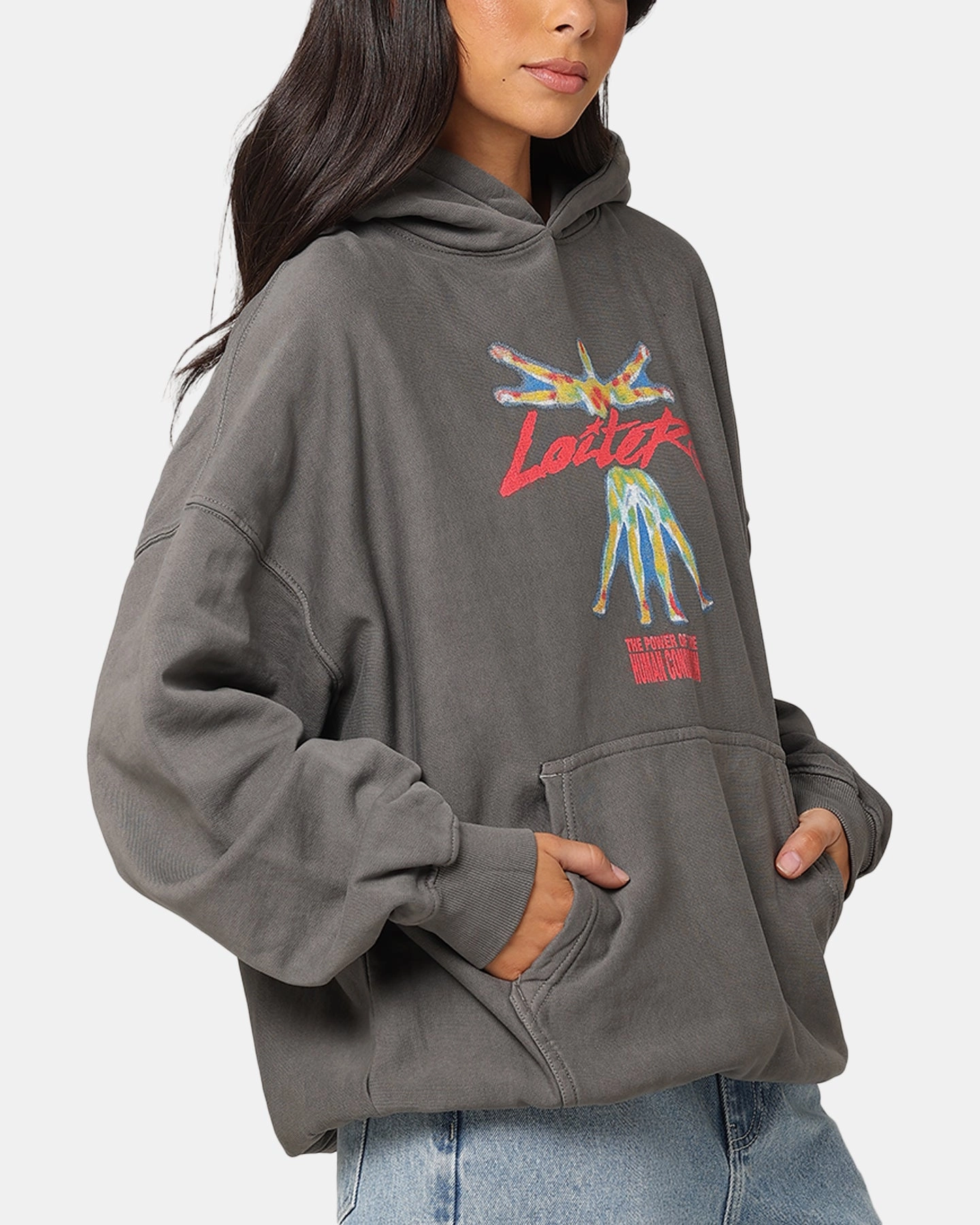 Martial-arts Loiter Human Condition Hoodie Washed Charcoal