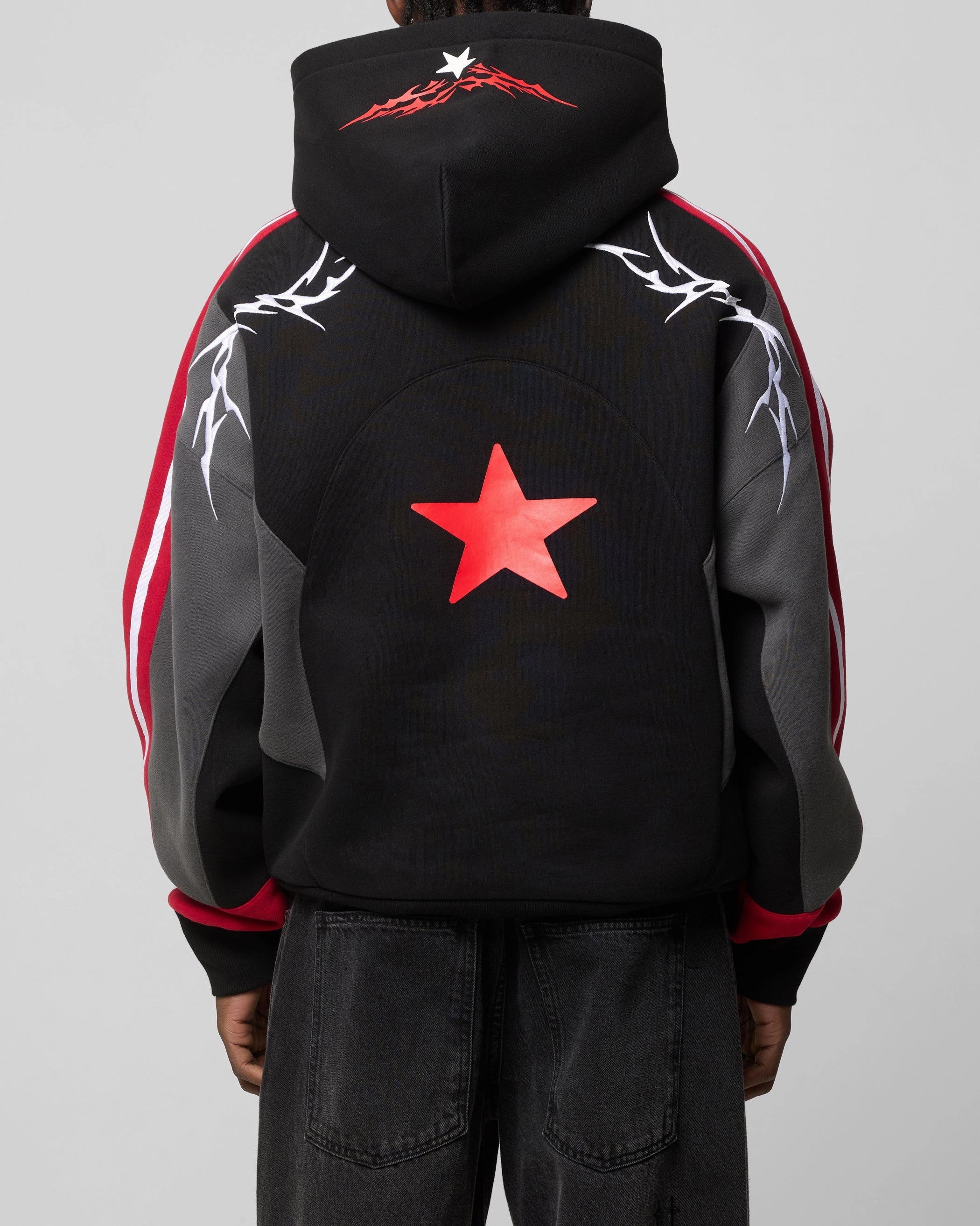 Loiter Hunter Patchwork Hoodie Black/Red Premium
