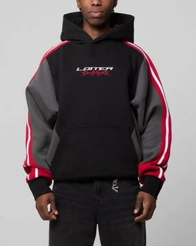 Loiter Hunter Patchwork Hoodie Black/Red suitable for city tours