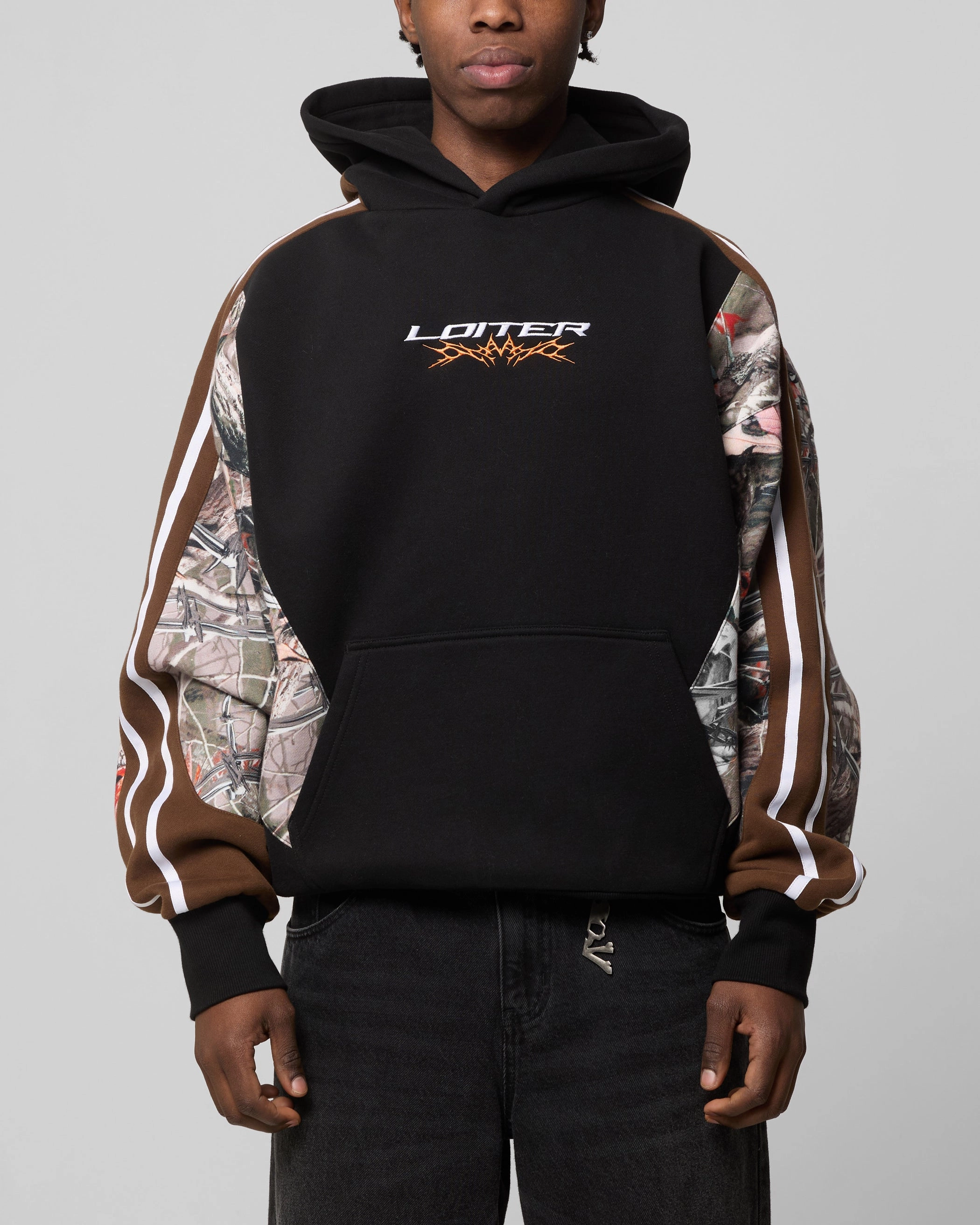 Camouflage Pattern Loiter Hunter Patchwork Hoodie Real Tree Camo