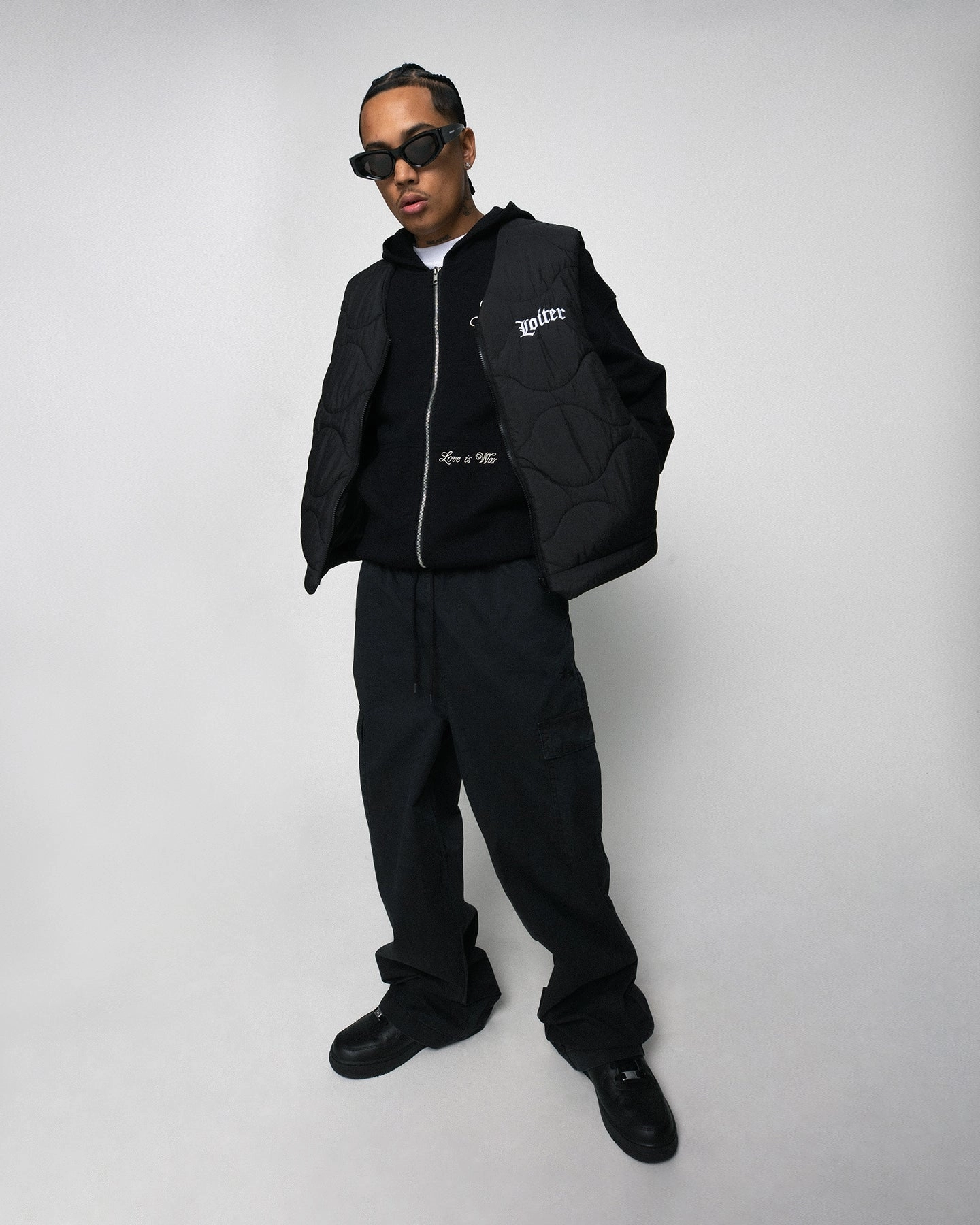 Loiter Hunter Vest Black Urban Wear Recycled Material