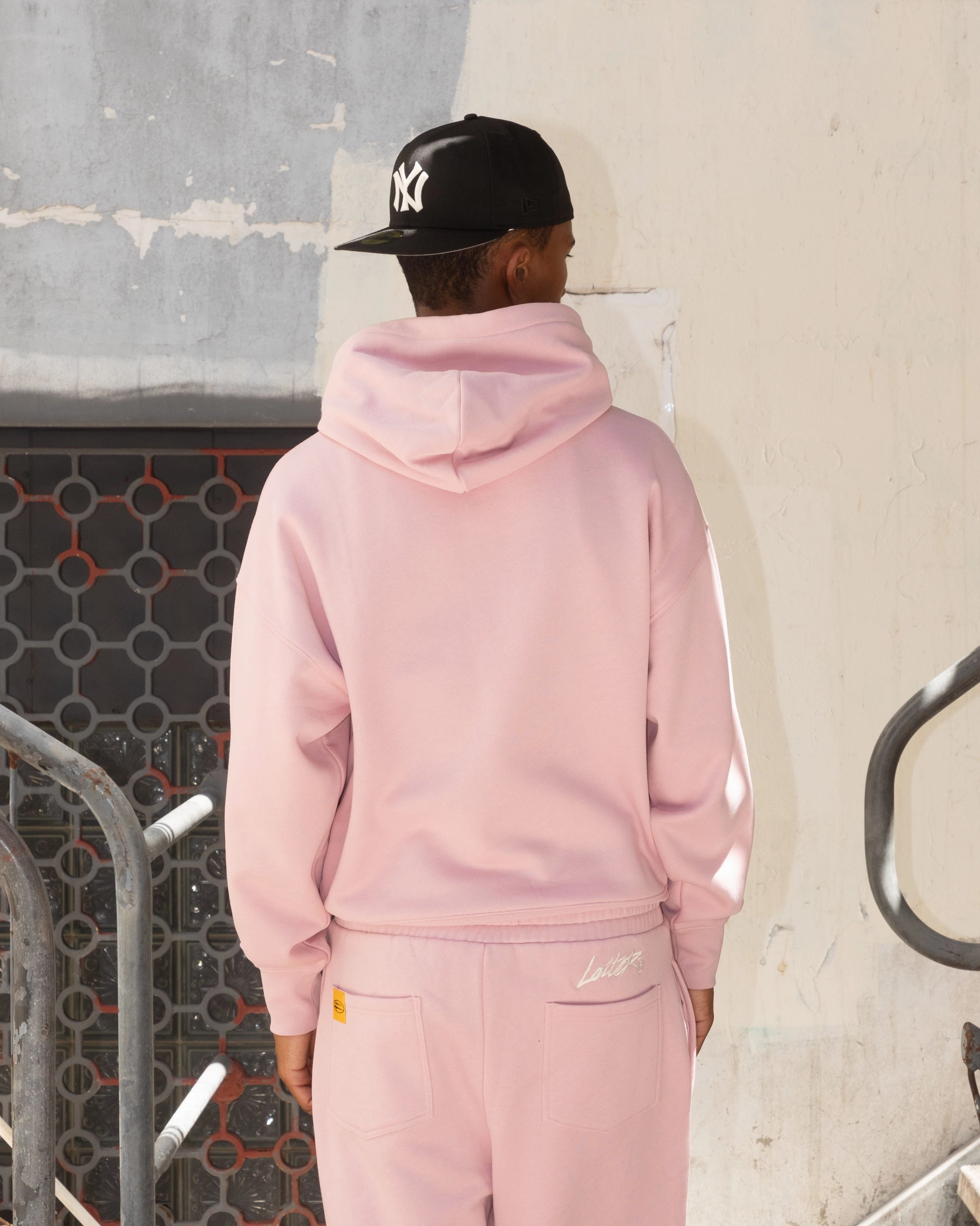 Loiter Hybrid Premium Hoodie Dusty Pink high - density storage