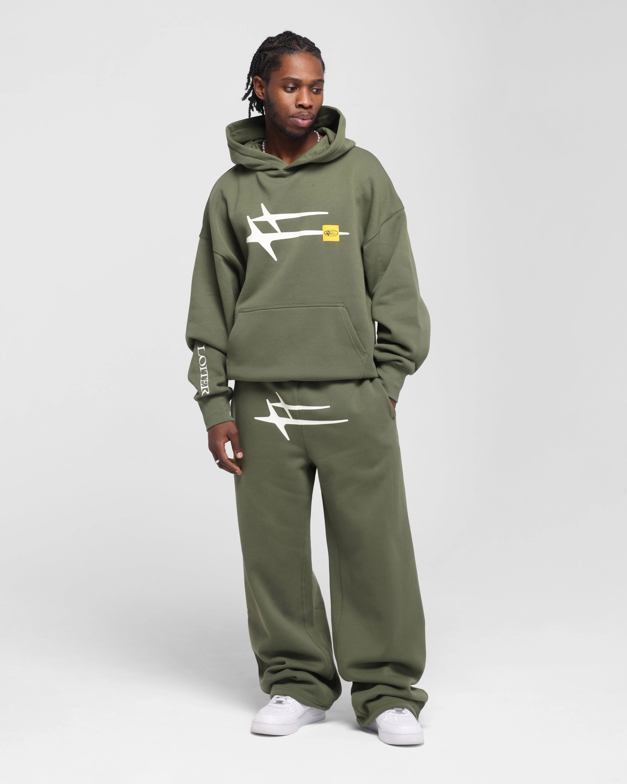 Loiter Hybrid Premium Hoodie Olive Asset