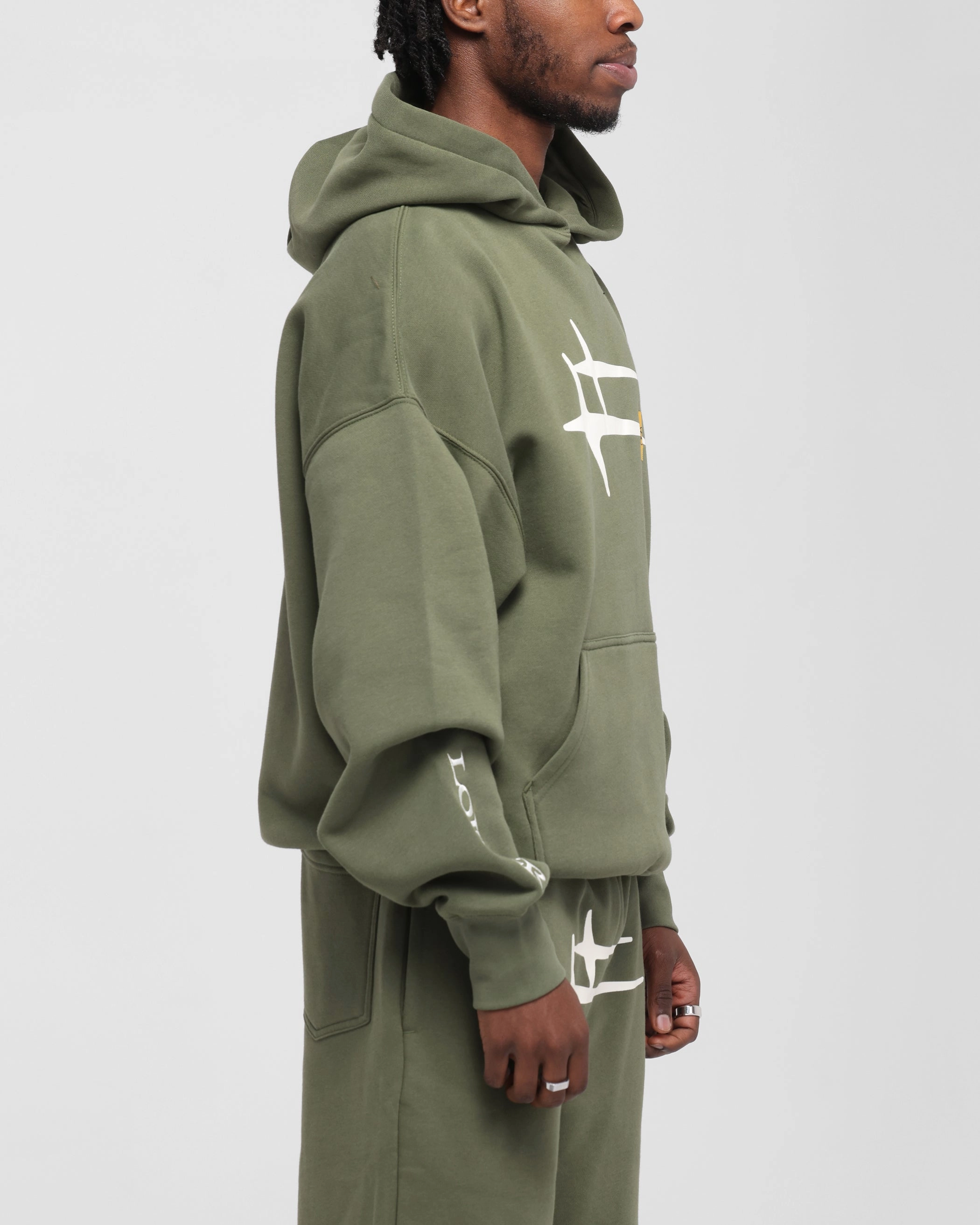 Anti Static Finish Loiter Hybrid Premium Hoodie Olive