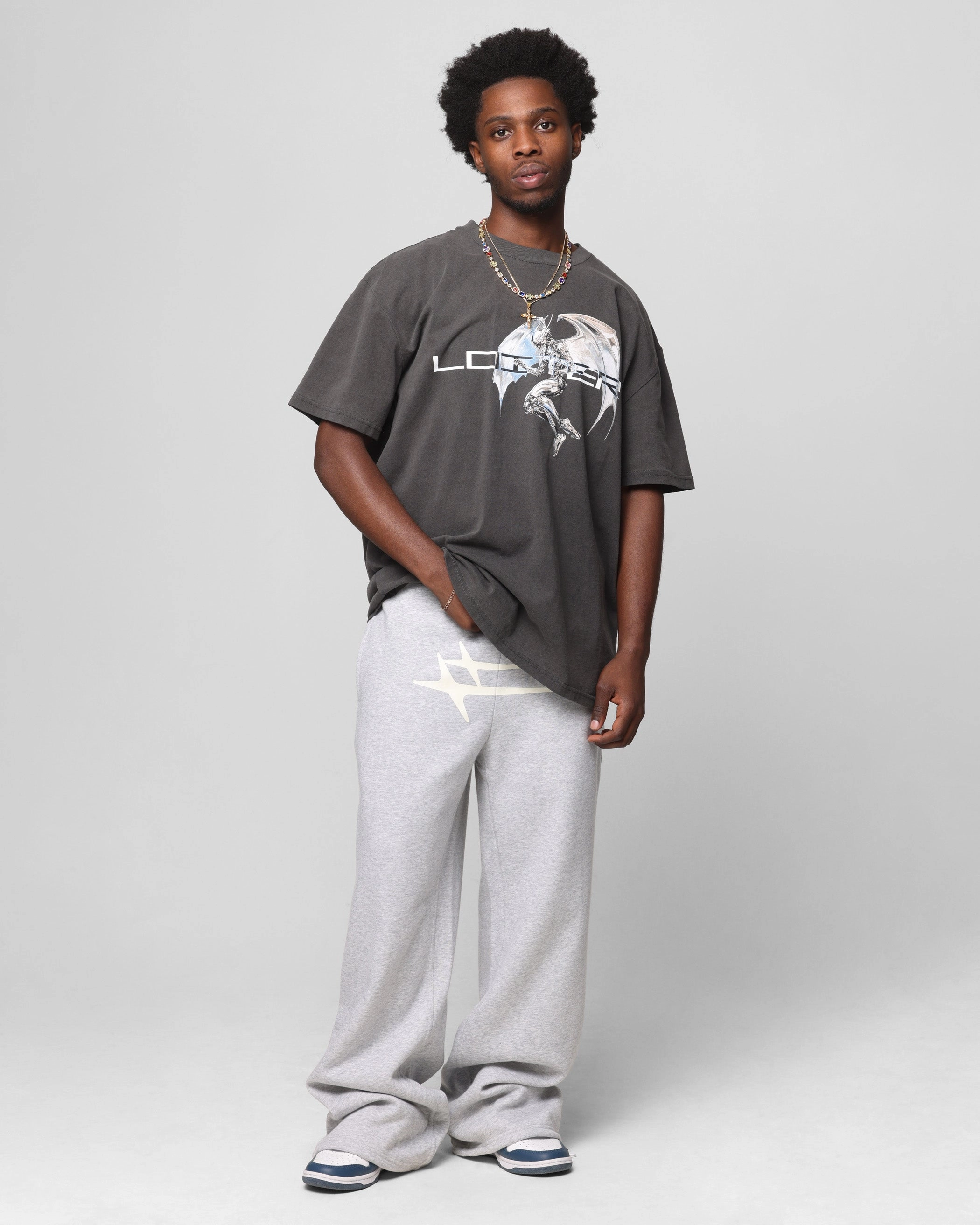 Loiter Hybrid Sweatpants Grey Marle Comfort Cushioning Eco Dye Process