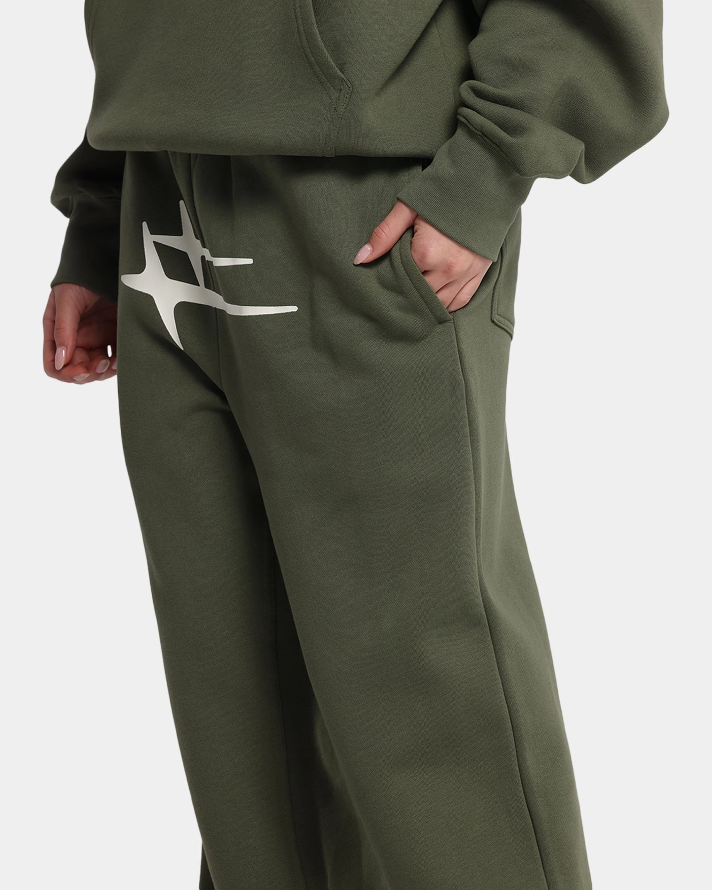 Casual Chic Flexible Ankle Cuffs Loiter Hybrid Sweatpants Olive