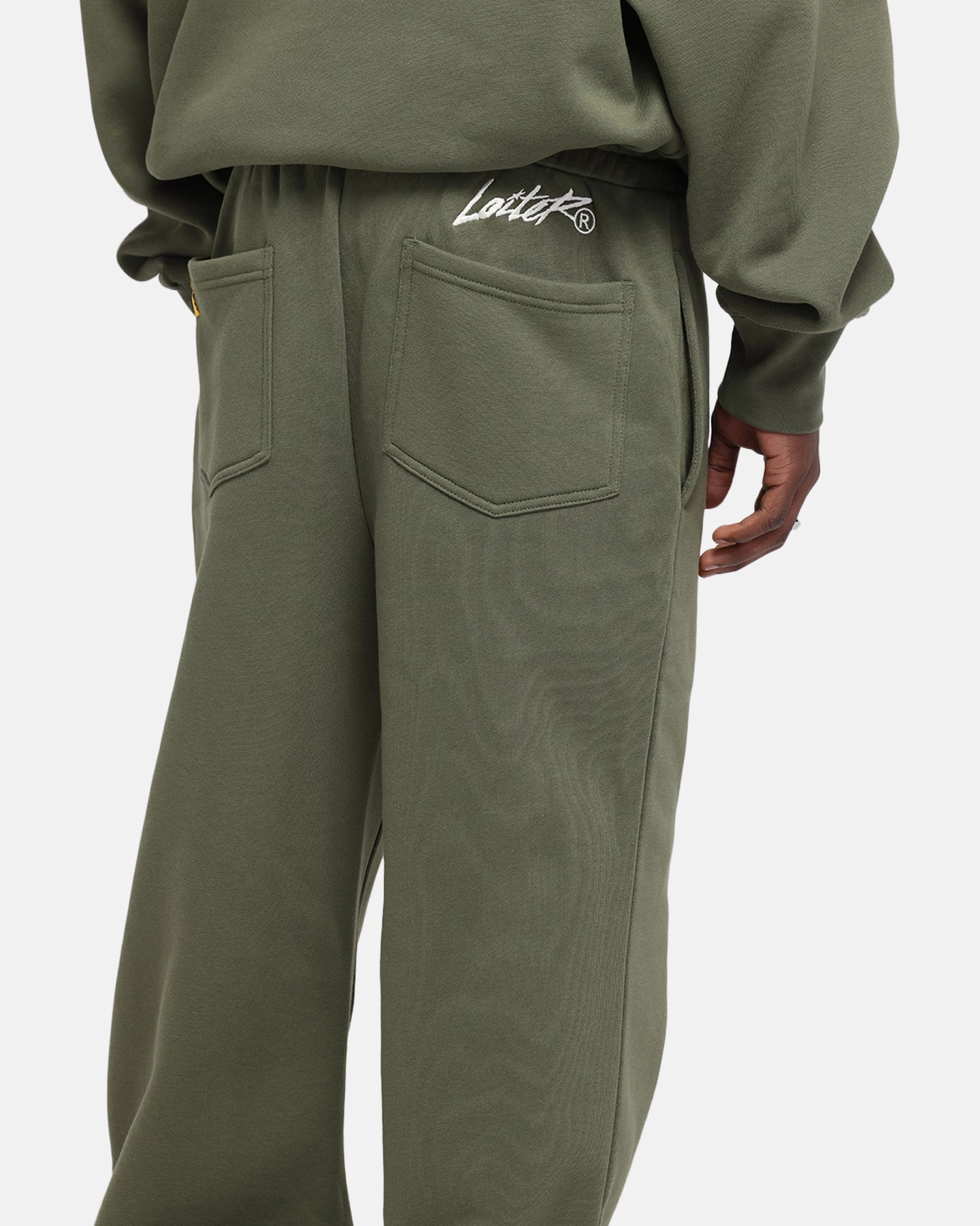 Tagless Design Minimalist Design Loiter Hybrid Sweatpants Olive