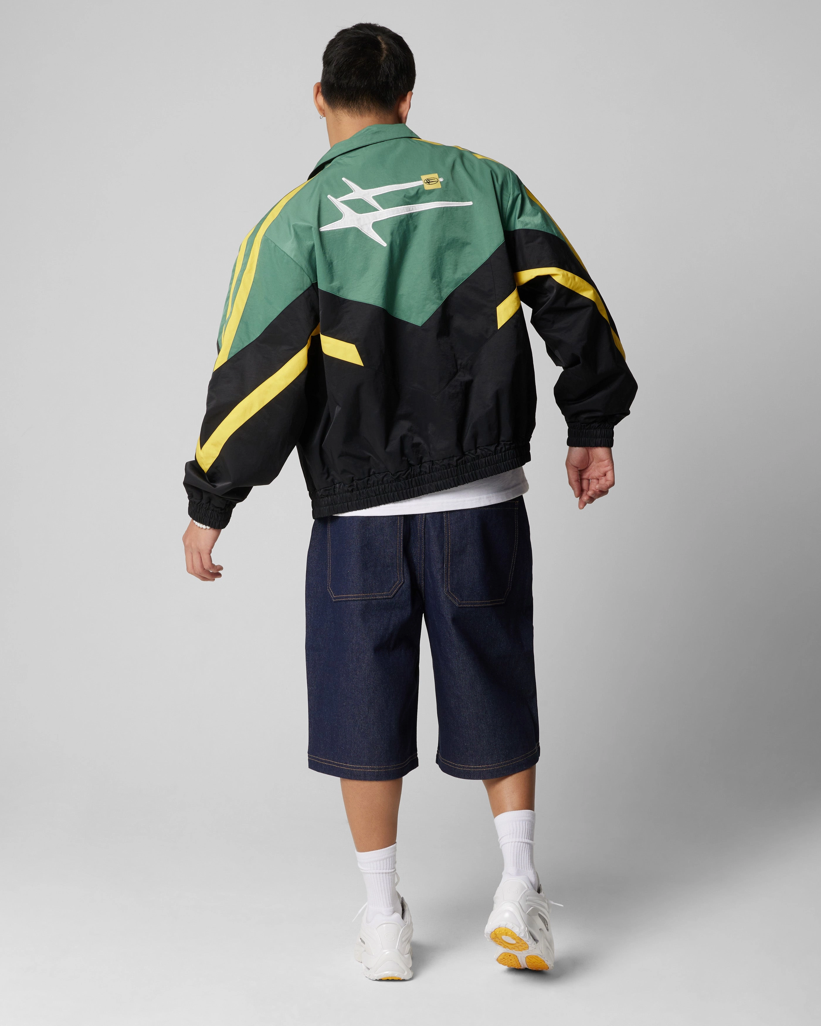 Loiter Hybrid Track Jacket Green/Yellow Promote Wrinkle Resistant