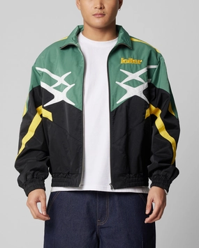 Loiter Hybrid Track Jacket Green/Yellow Diary