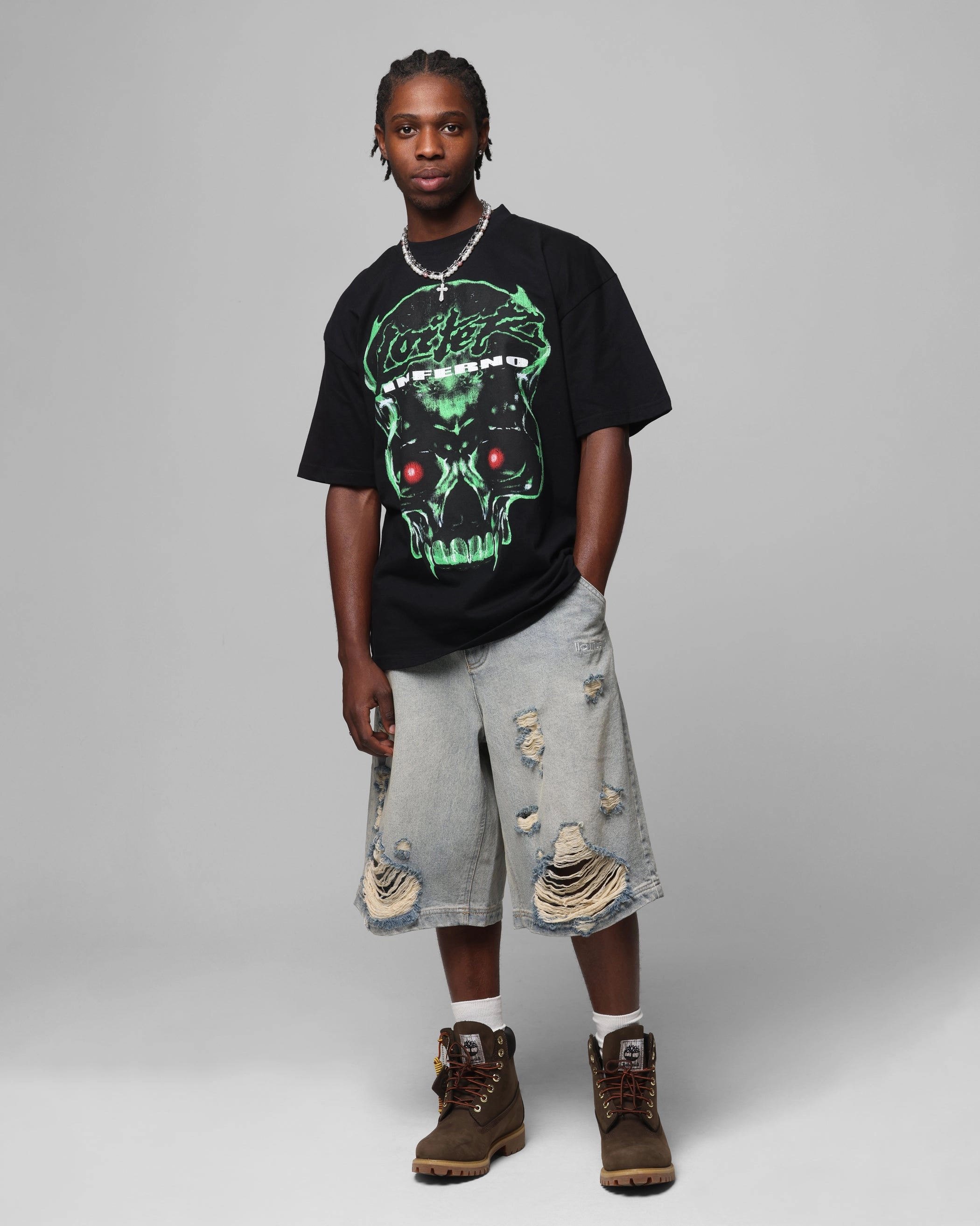 Loiter Inferno Drop T-Shirt Black Stylish Day Wear