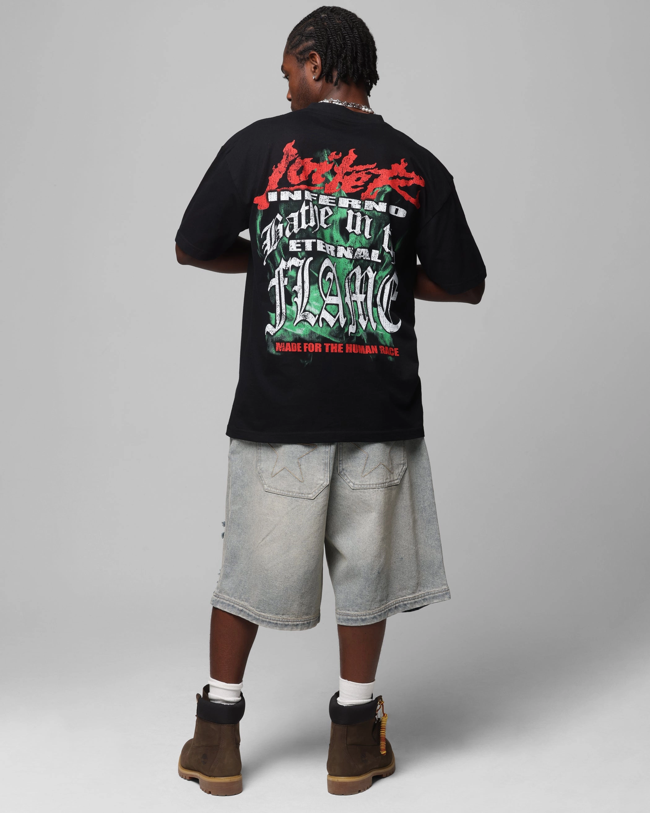Loiter Inferno Drop T-Shirt Black Relaxed Armhole Cut