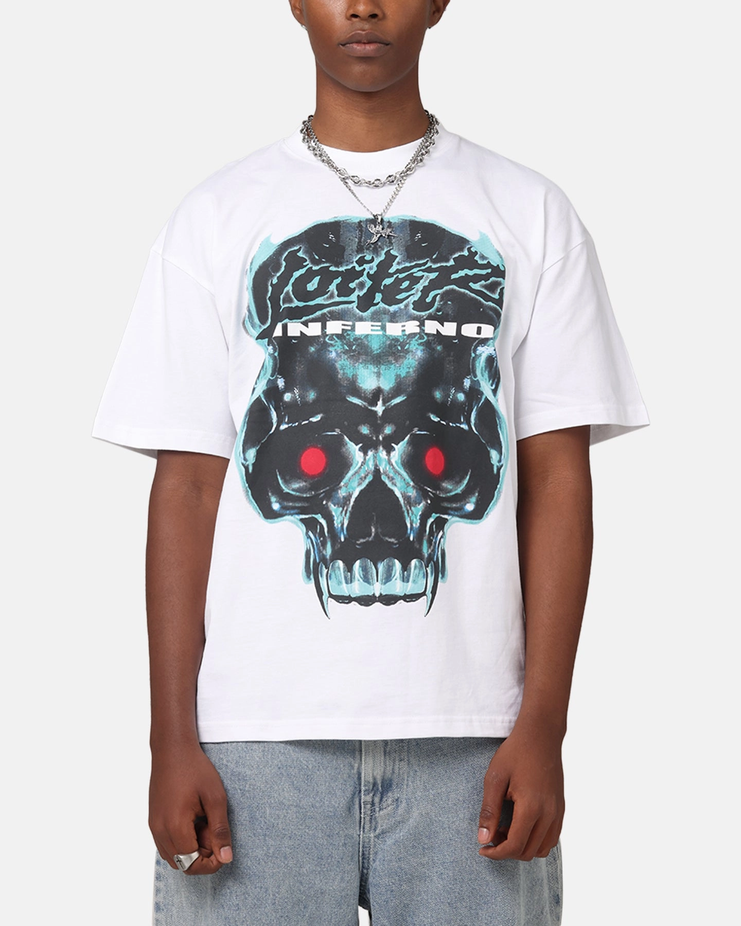Loiter Inferno Drop T-Shirt White Easy-to-Match Chilly Style
