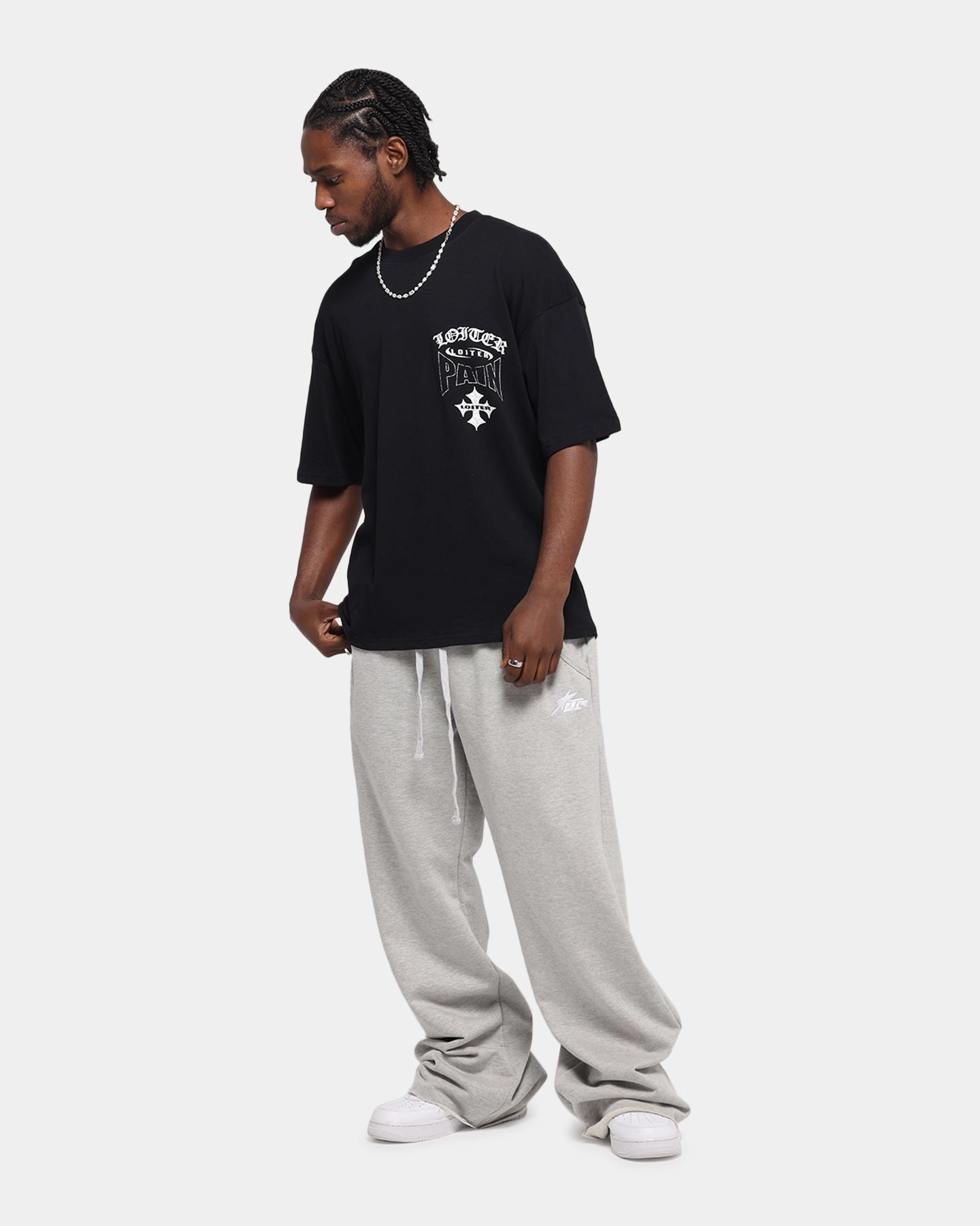 Weekend Ready Trendy Comfort Loiter Inner Pain T-Shirt Black