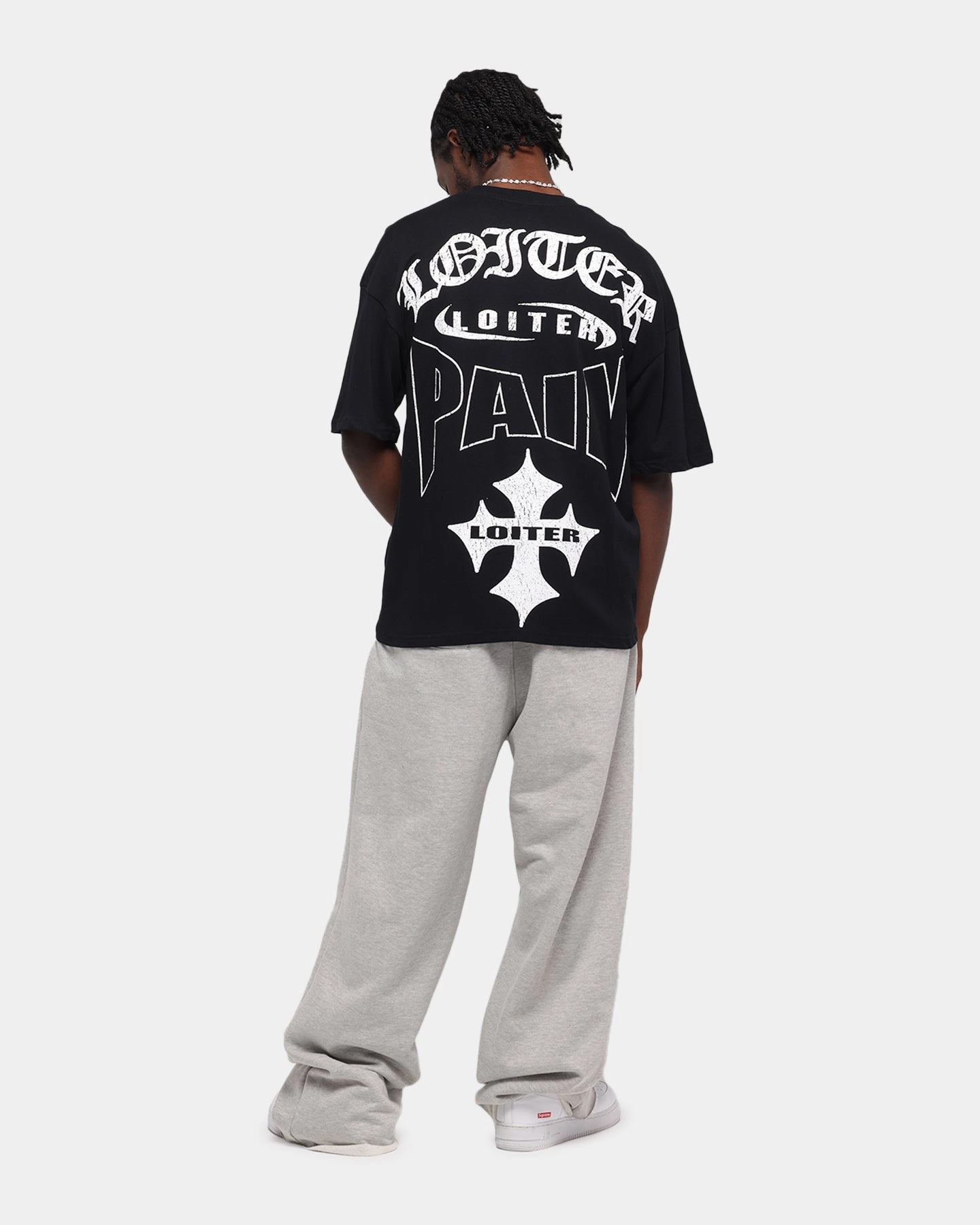 Loiter Inner Pain T-Shirt Black SeamFreeShoulders Relaxed Torso Fit