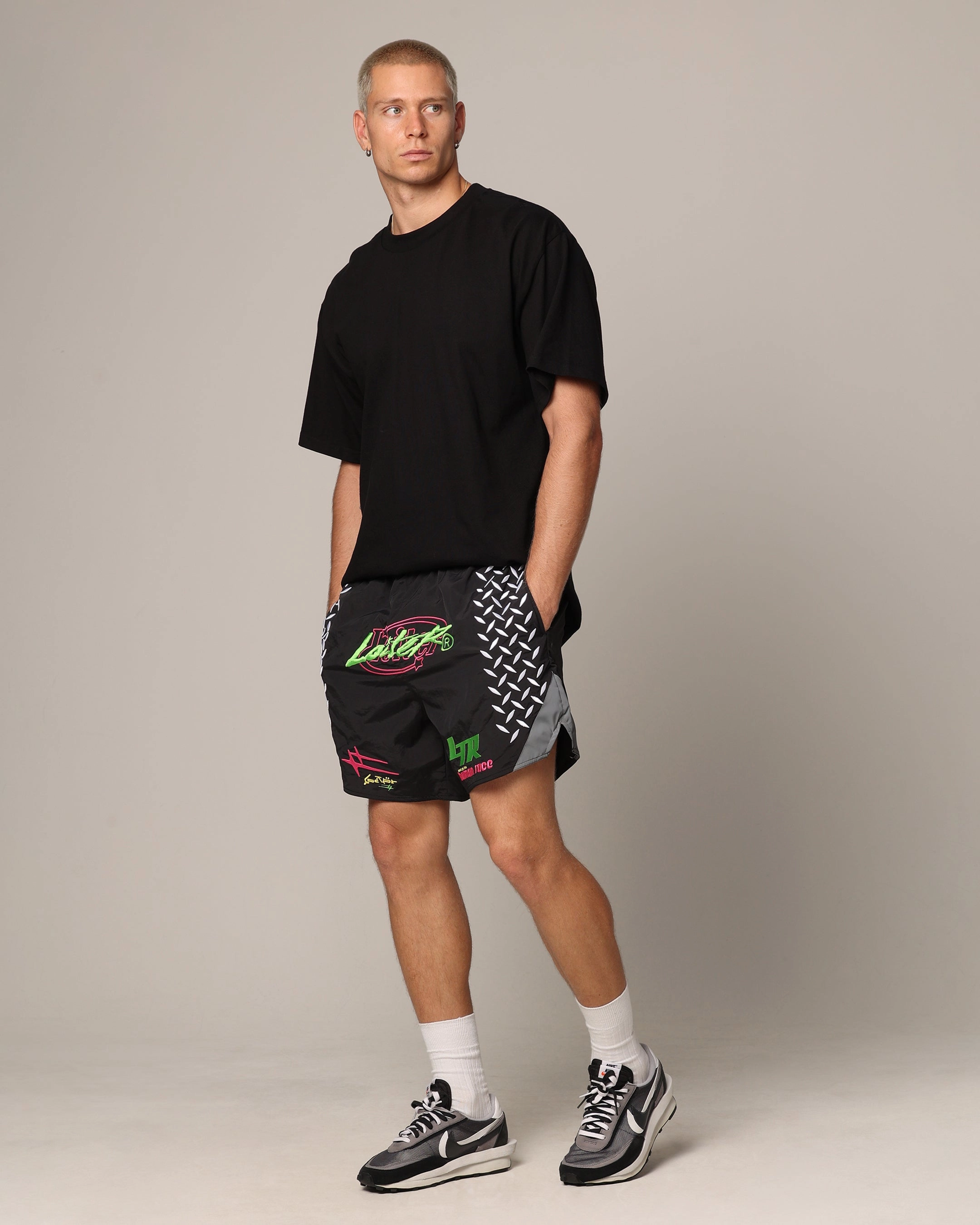 Warm Weather Style Loiter Instinct Walk Shorts Black/Green/Red