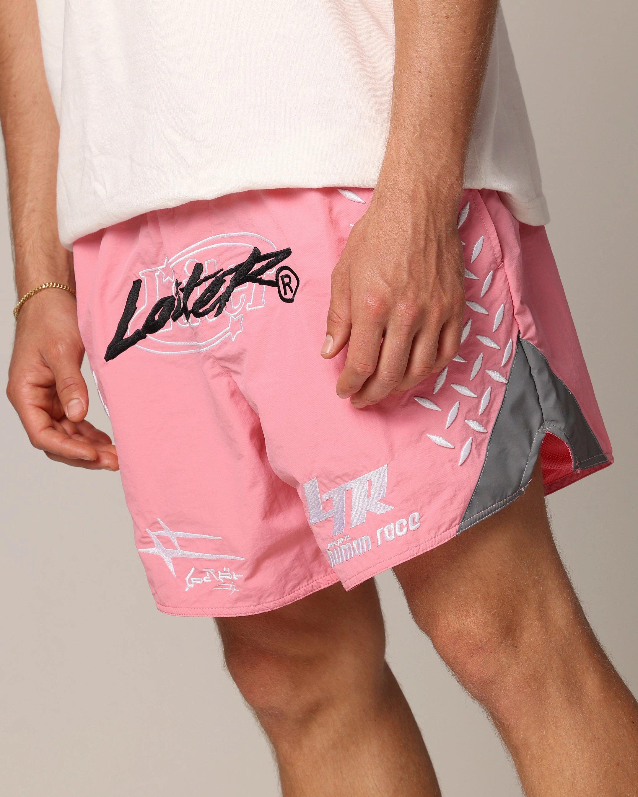 Loiter Instinct Walk Shorts Pink Non Restrictive Waistband