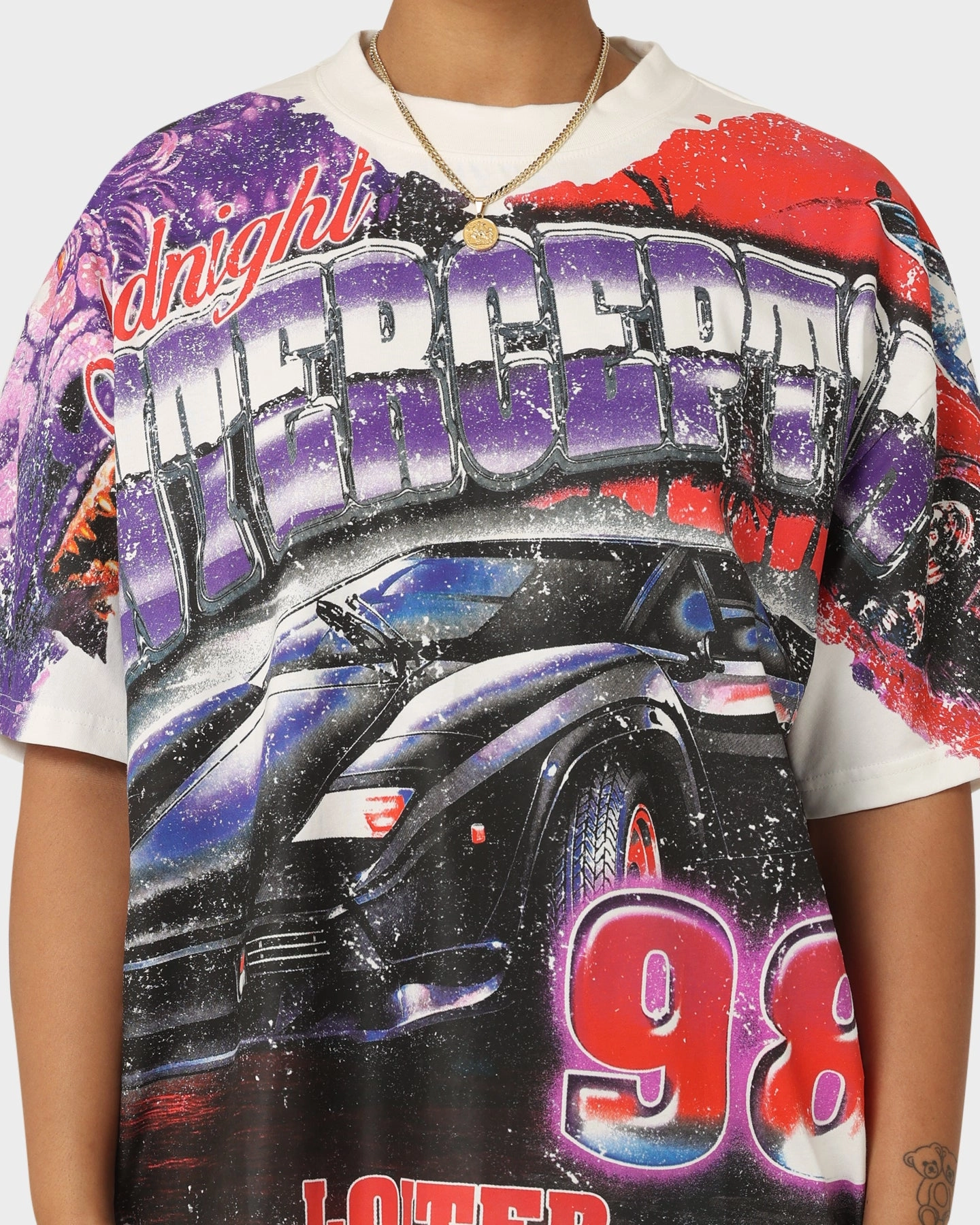 OversizedSilhouette Loiter Interceptor Vintage T-Shirt Off White