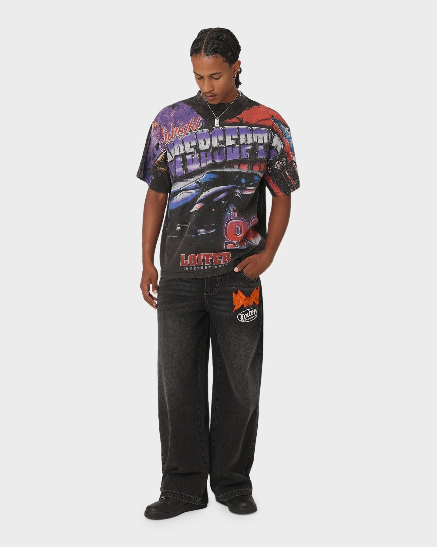 Loiter Interceptor Vintage T-Shirt Vintage Black Adult Wear