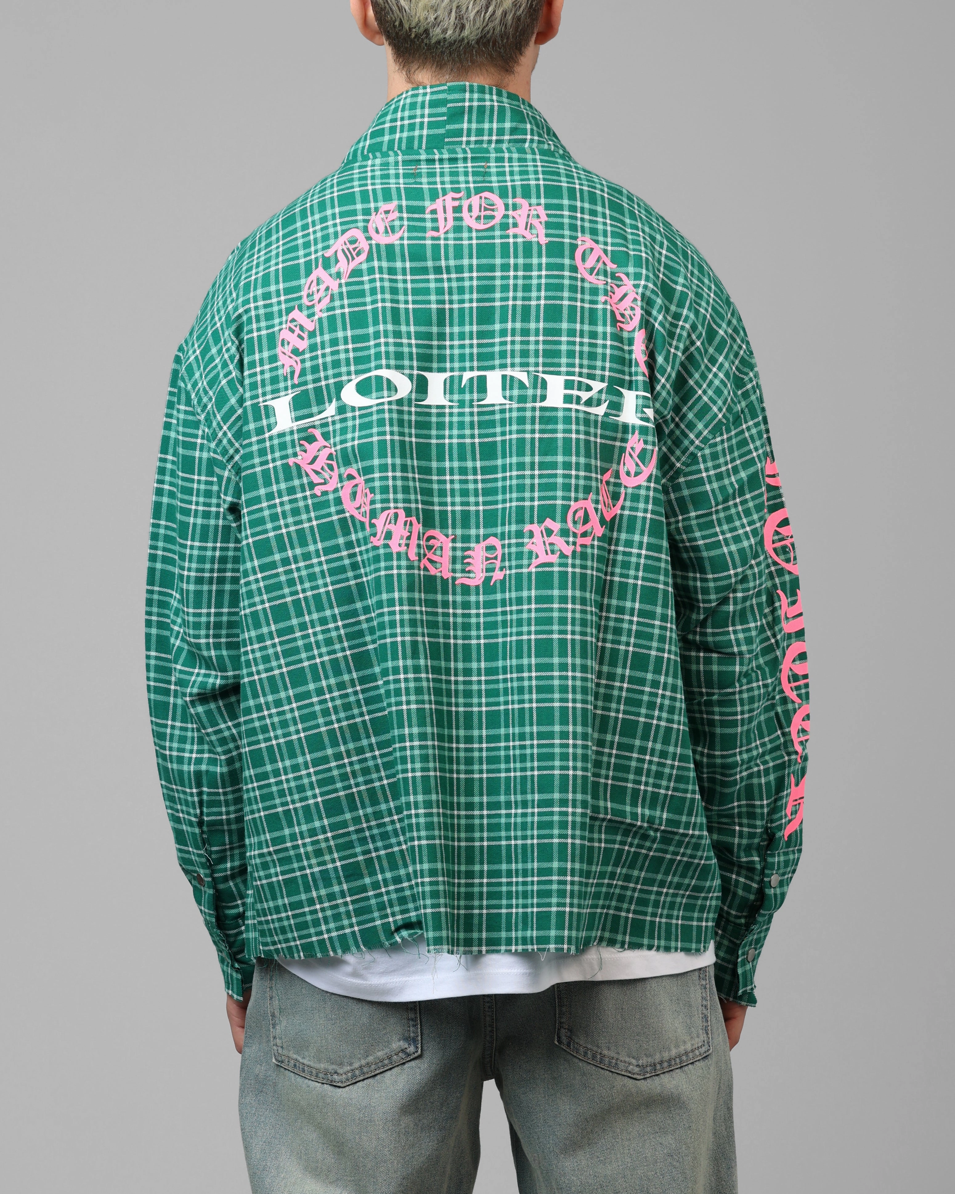 Loiter Kimono Flannel Green Low Profile