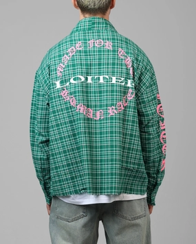 Loiter Kimono Flannel Green Low Profile