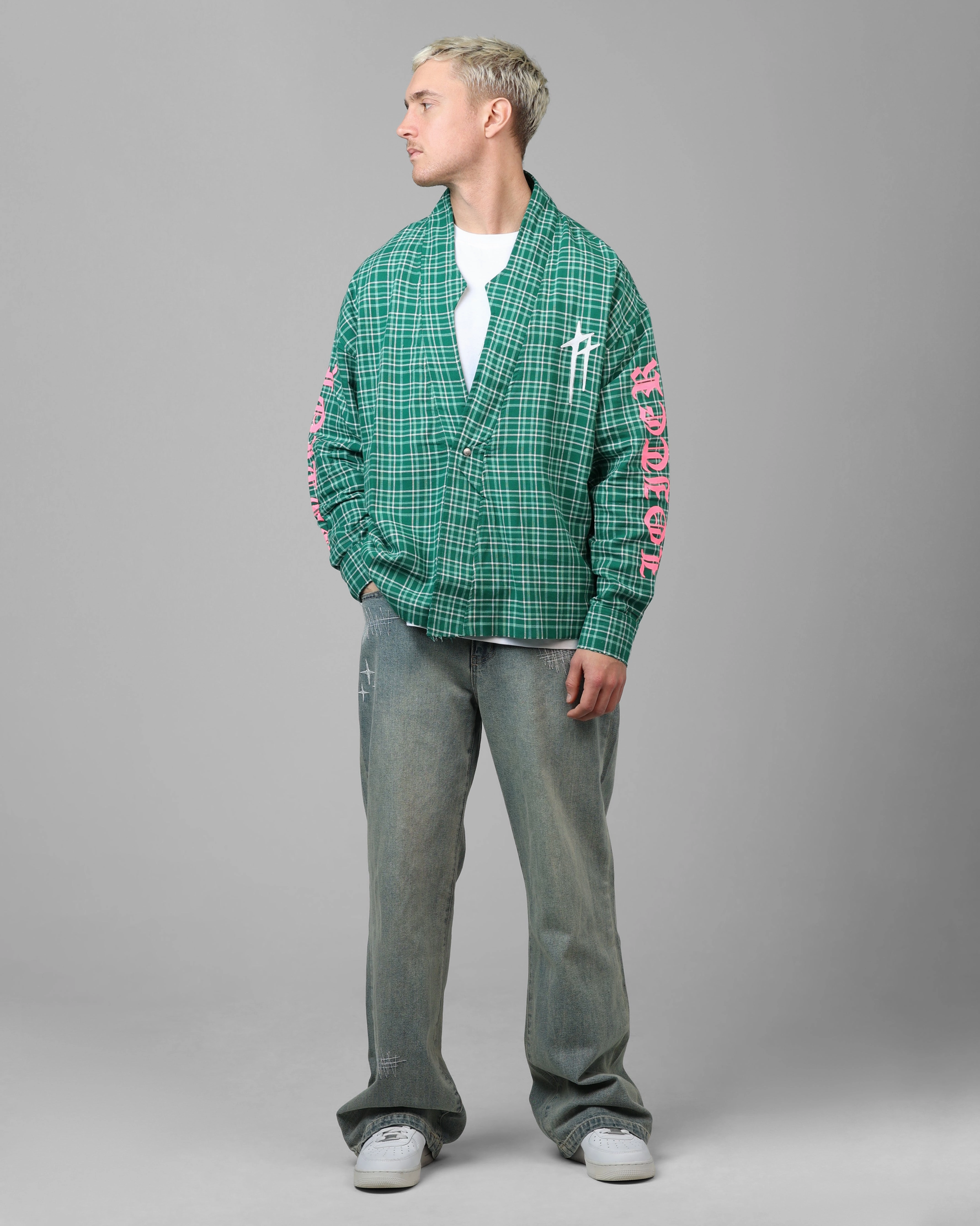 Concentration Loiter Kimono Flannel Green