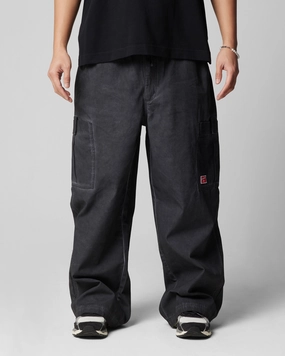 Loiter Kraven Parachute Pants Washed Black Work Comfort Tagless Design