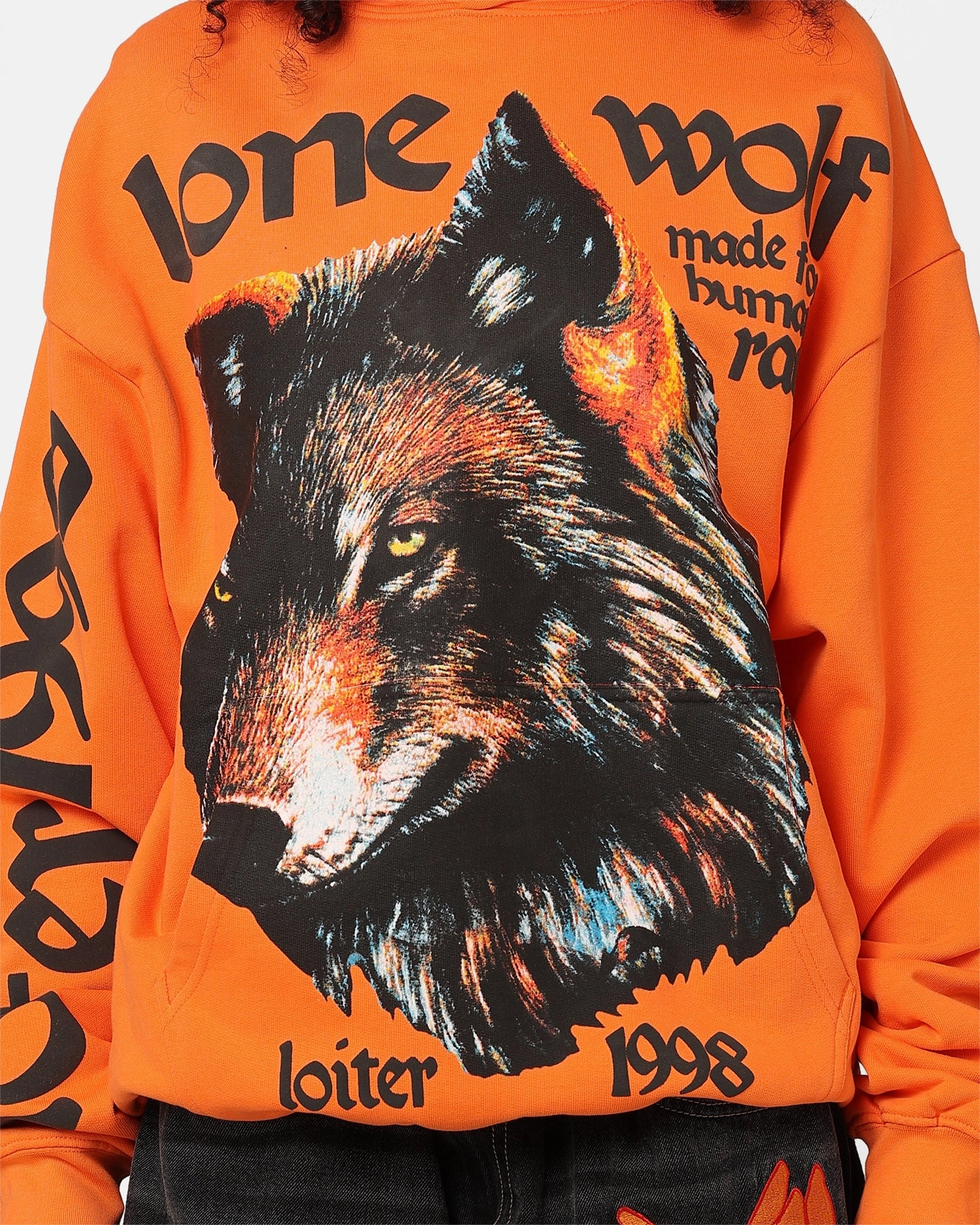 Loiter Lone Wolf Hoodie Orange Hiking Ready Street Chic