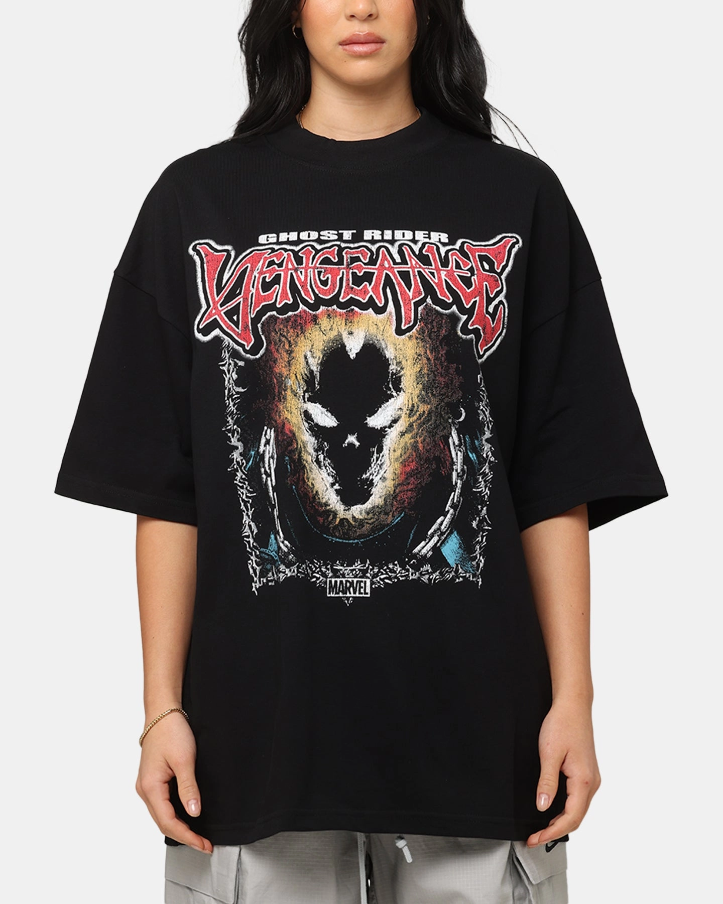 Loiter Marvel Ghost Rider Mock Neck T-Shirt Black OekoTexCertified Seasonal Staple