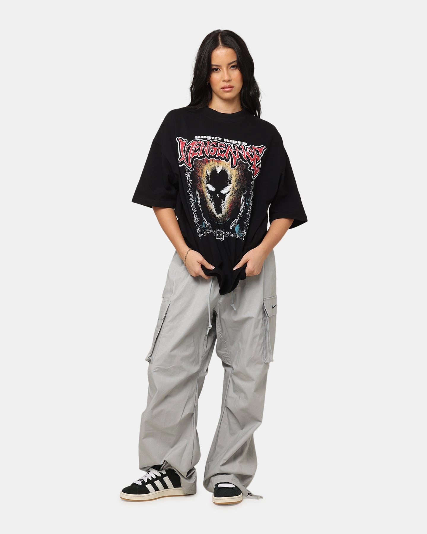 Loiter Marvel Ghost Rider Mock Neck T-Shirt Black Cozy Style