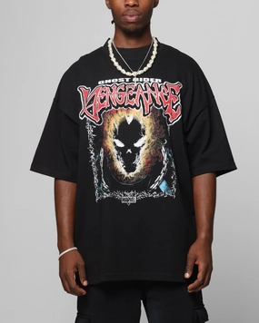 Loiter Marvel Ghost Rider Mock Neck T-Shirt Black Fresh and Cool