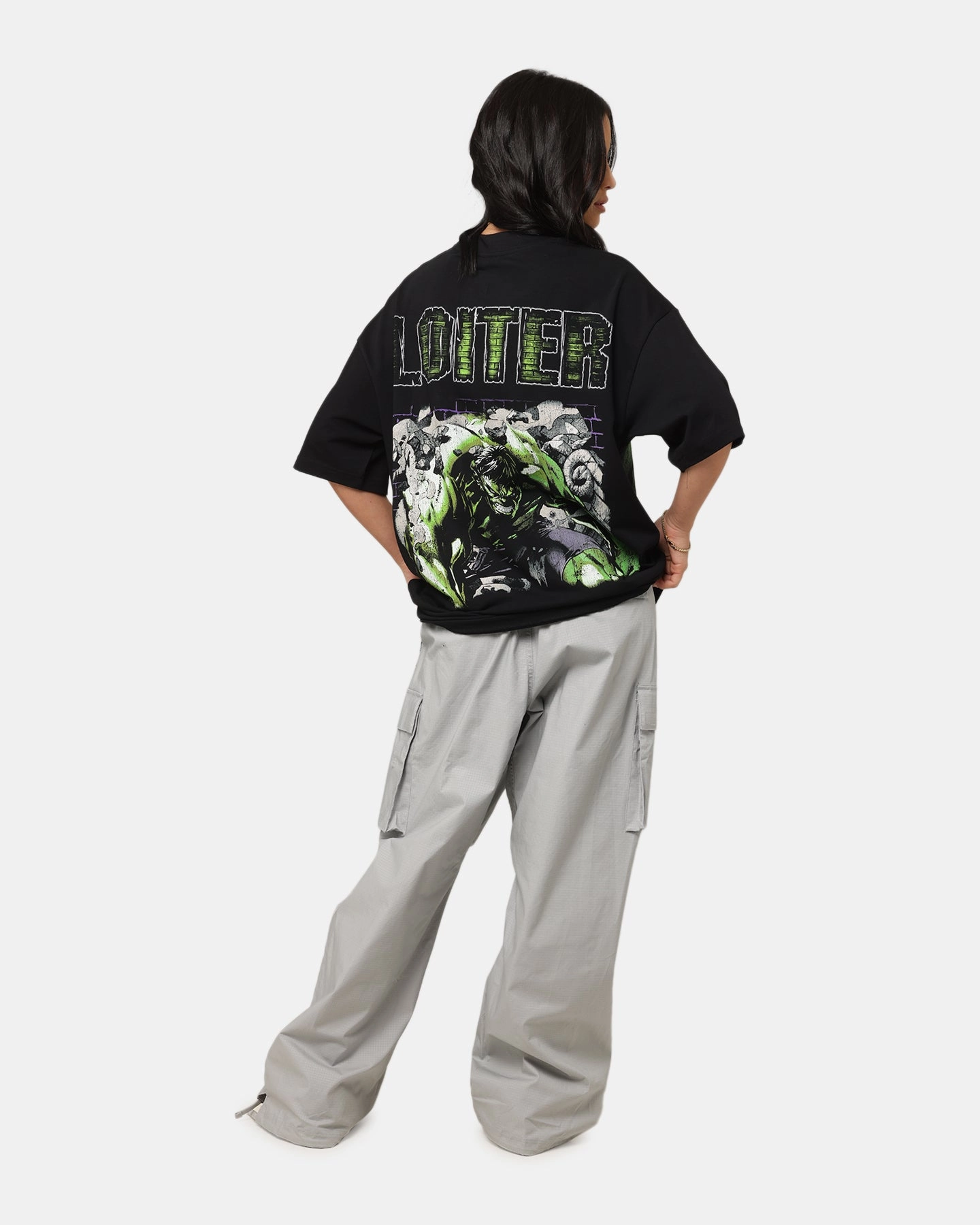 Loiter Marvel Hulk Mock Neck T-Shirt Black Functional Fashion Fashionable Ease