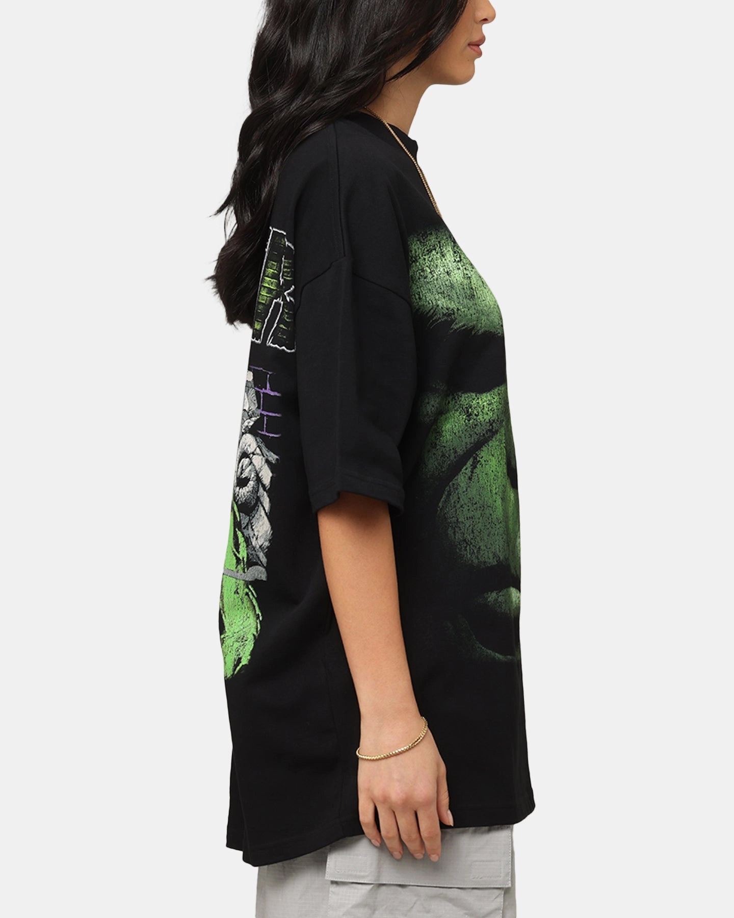 Smart Fashion Trendy Look Loiter Marvel Hulk Mock Neck T-Shirt Black