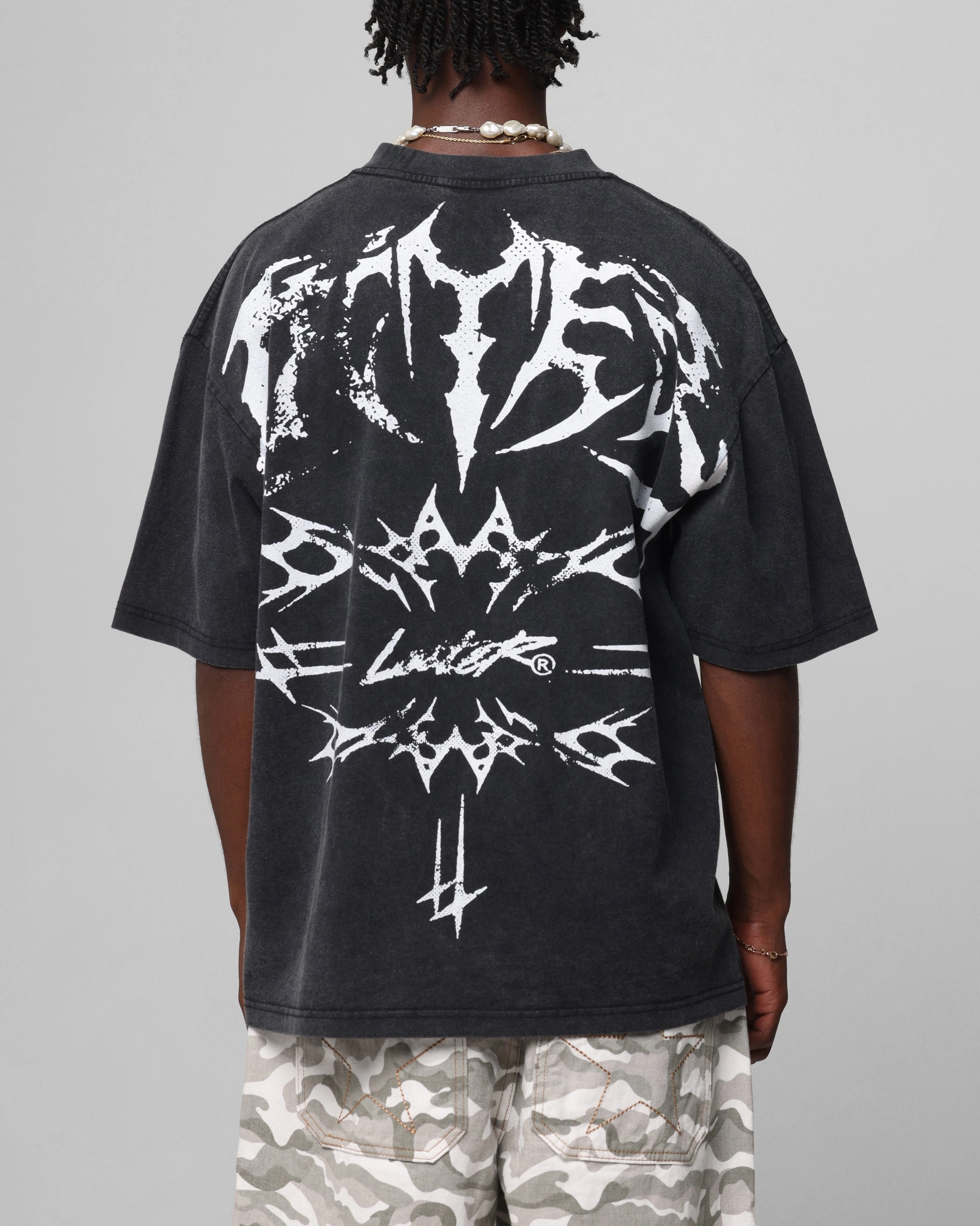 Loiter Metal Stacked Vintage T-Shirt Vintage Black Comfy Apparel Sporty essentials