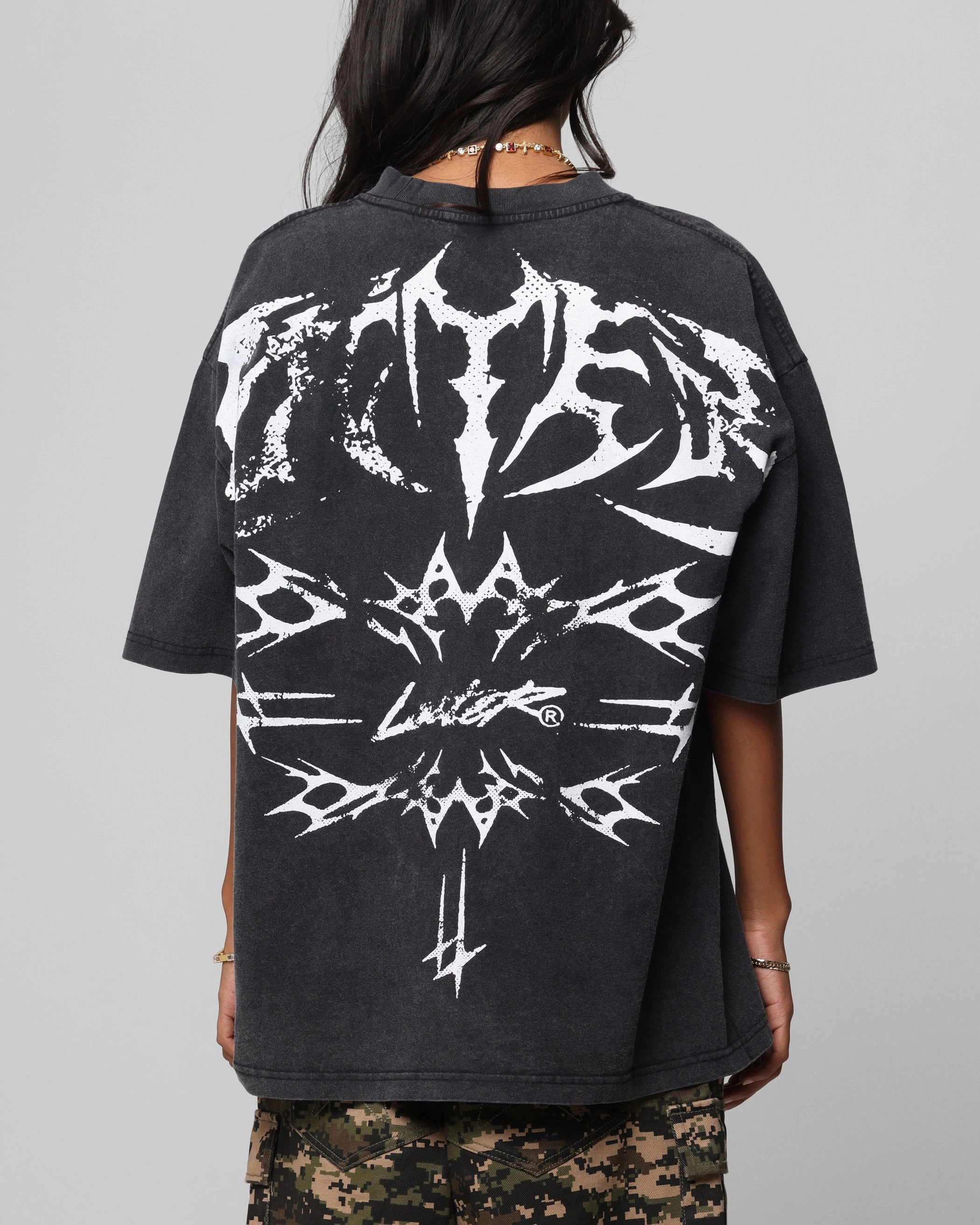 Loiter Metal Stacked Vintage T-Shirt Vintage Black Cool Comfort