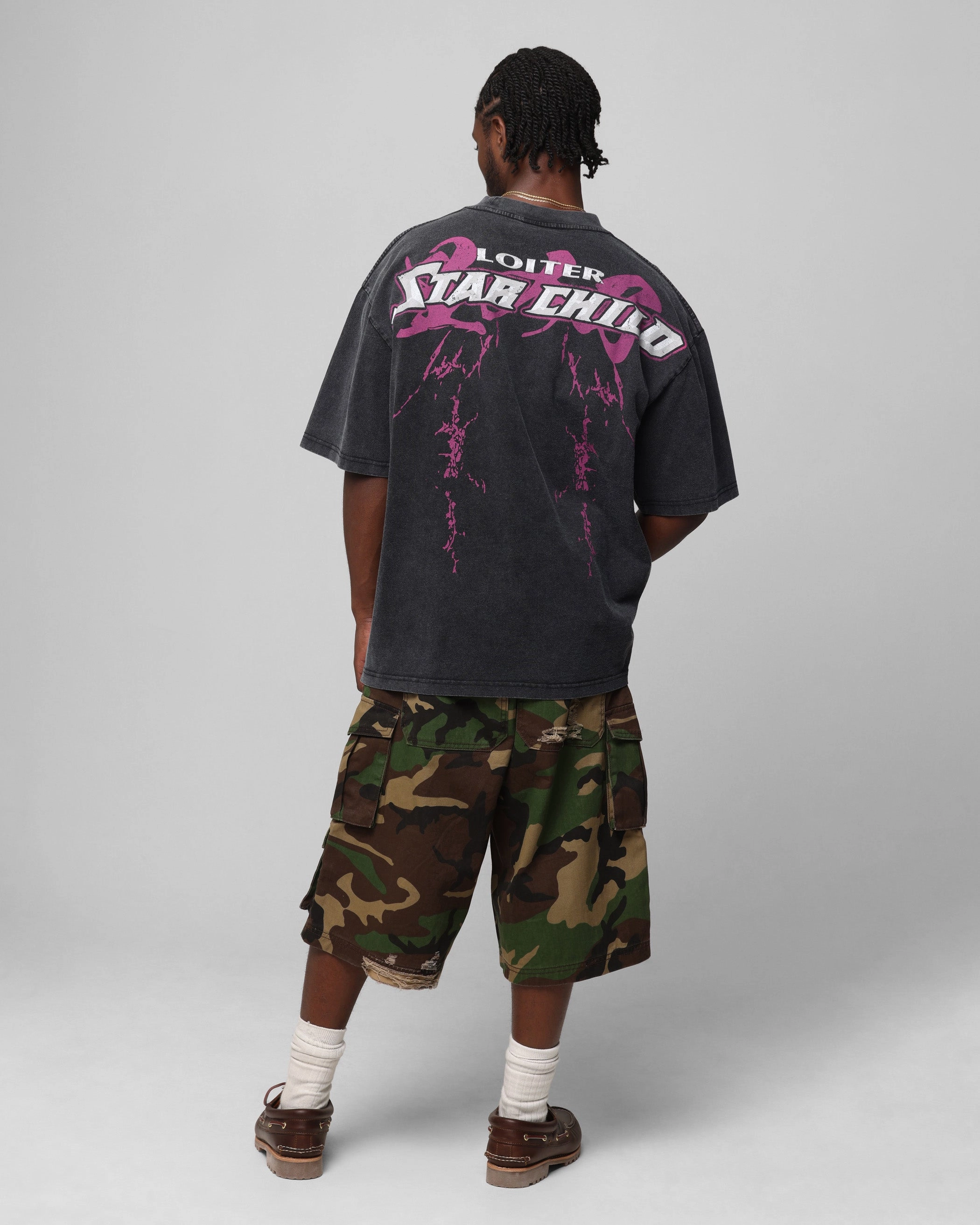 Loiter Midnight Widow Vintage T-Shirt Washed Black Garment Dyed