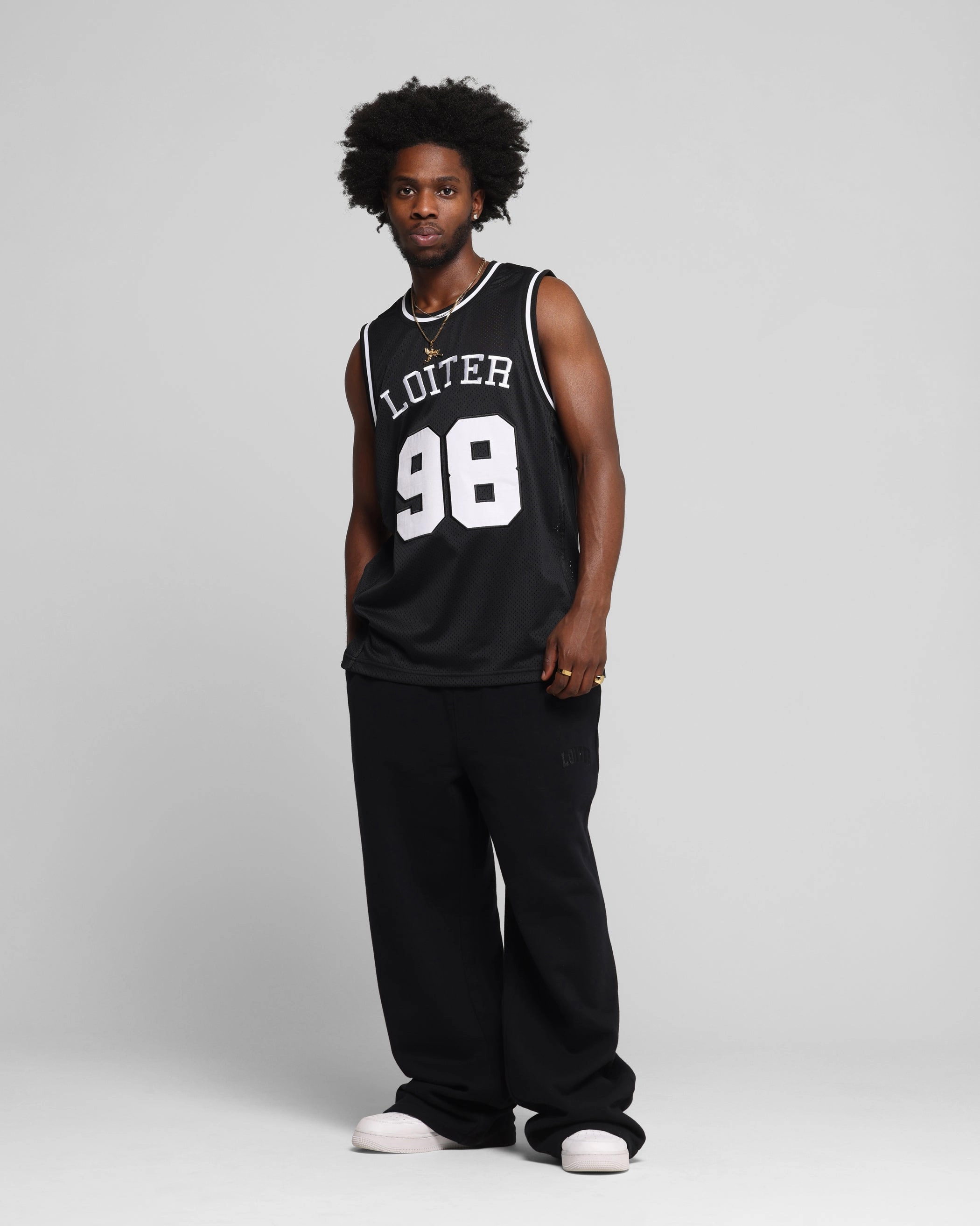 Loiter Midway Jersey Black Reinforced Neckline Quick Comfort