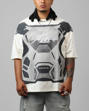 Chill Vibes Loiter Motocross Vintage T-Shirt Off White/Grey